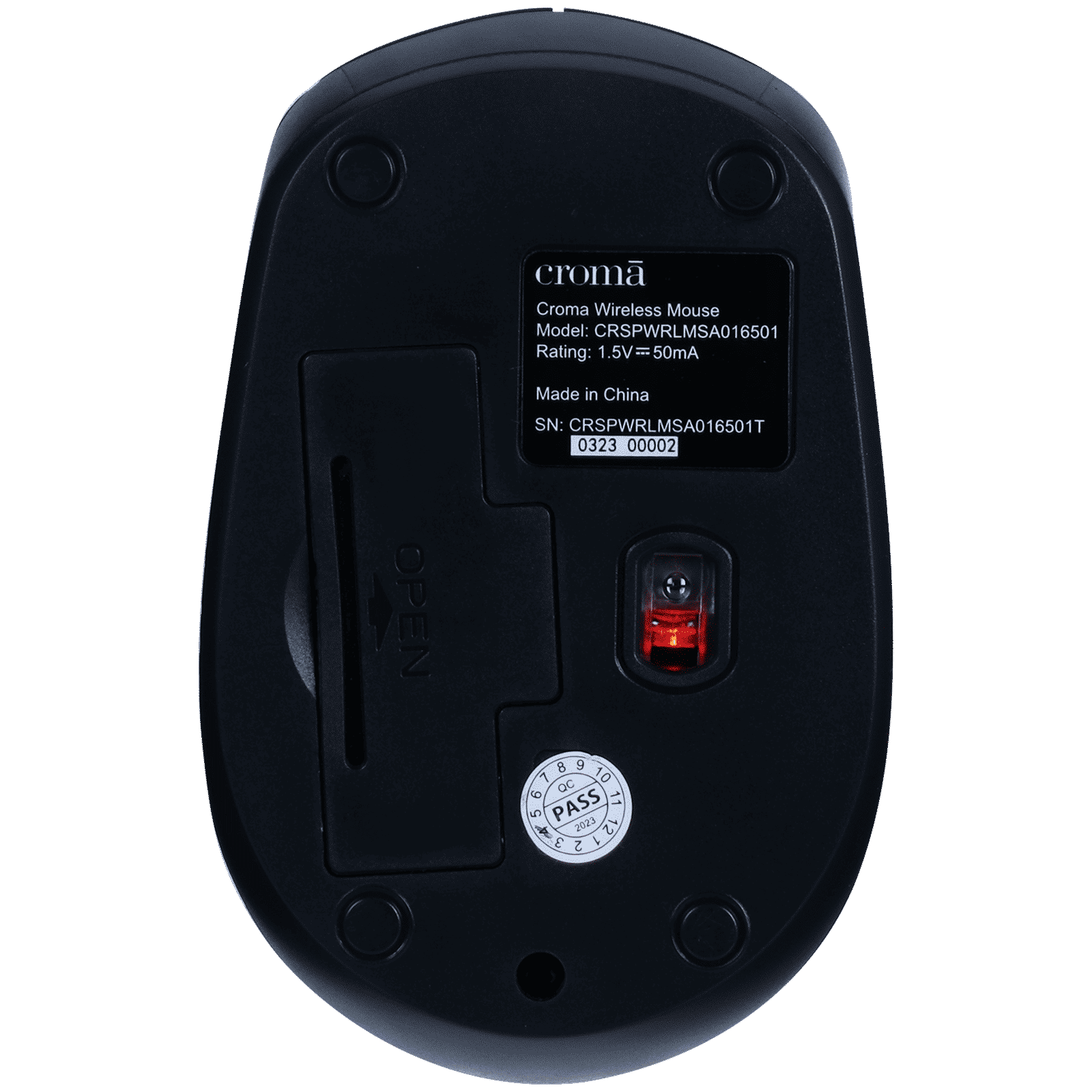 Croma 2.4 GHz Wireless Optical Mouse (Variable DPI Up to 1600, Compact & Lightweight Design, Black)_7