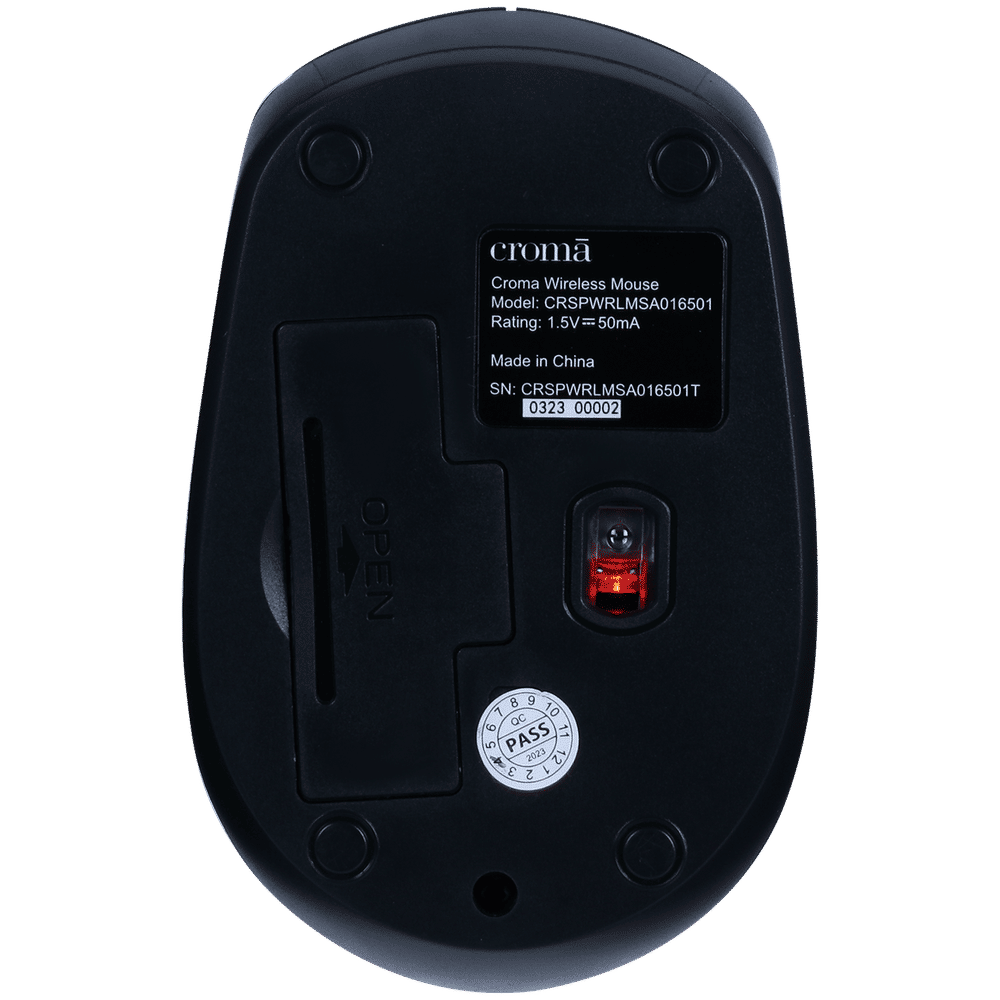 Buy Croma 2.4 GHz Wireless Optical Mouse (Variable DPI Up to 1600 ...