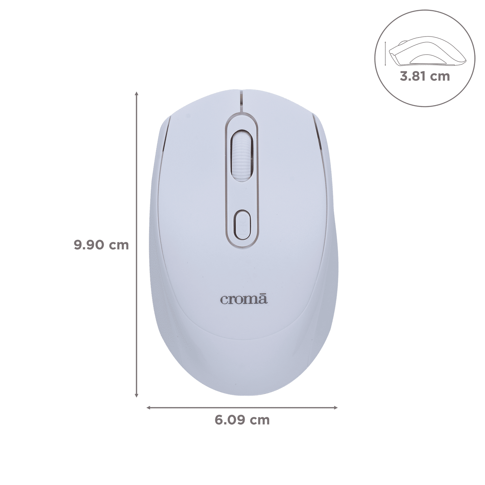 Croma Optical Wireless Mouse (1600 DPI, Compact & Lightweight Design, White) Croma Optical Wireless Mouse (1600 DPI, Compact & Lightweight Design, White)_3