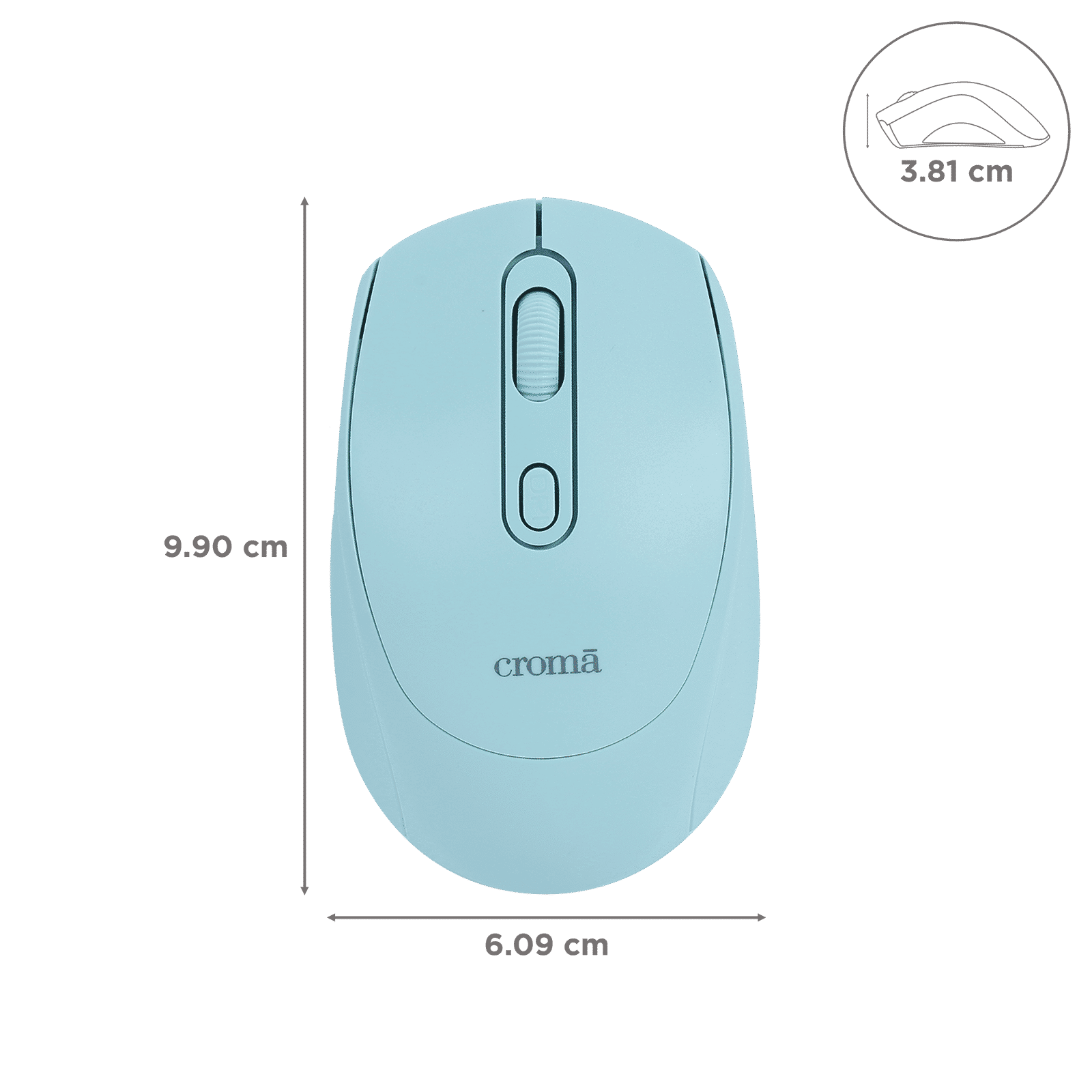 Croma Wireless Optical Mouse (1600 DPI, Compact & Lightweight Design, Blue)_3