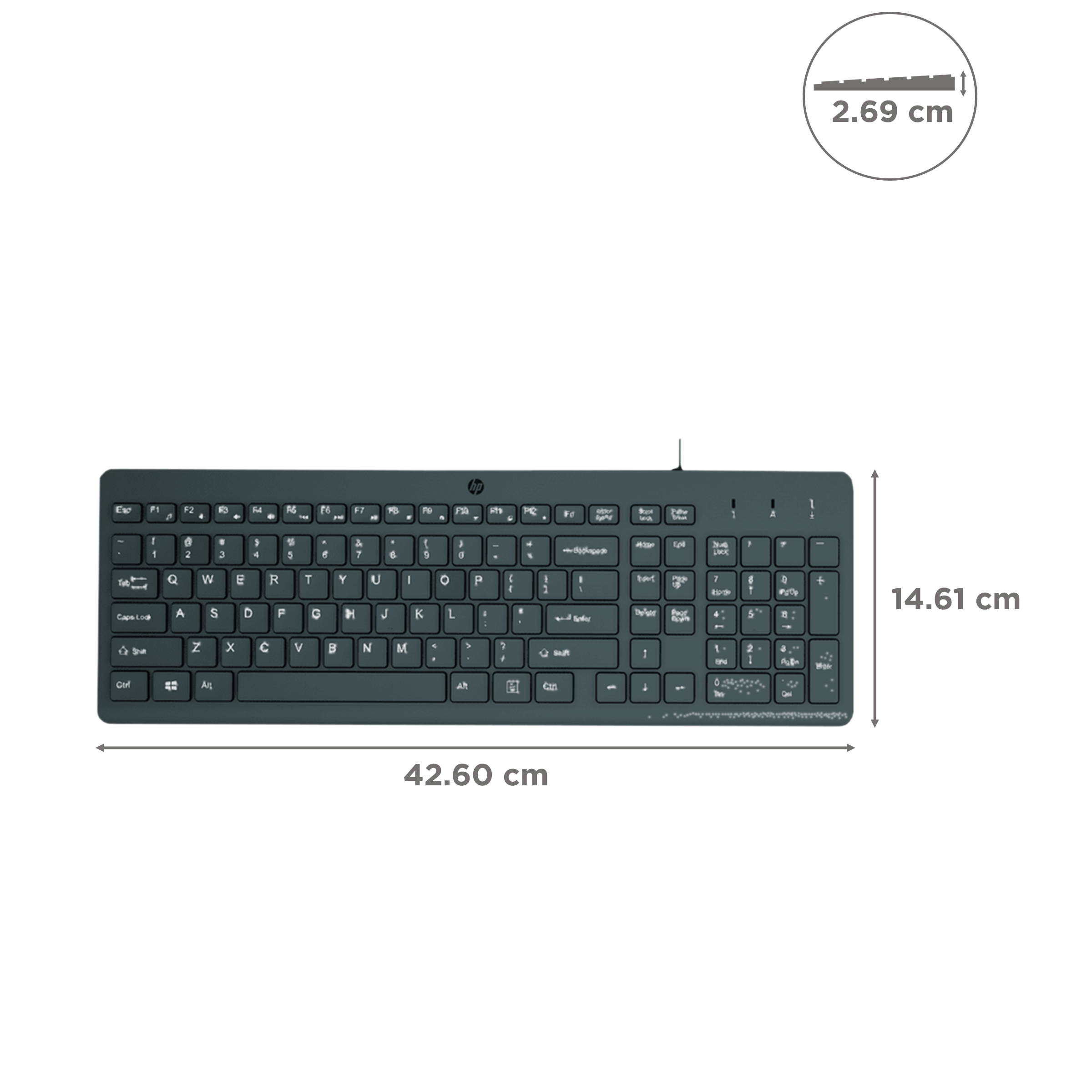 HP 150 Wired Keyboard with 12 Fn Shortcut Keys (Plug & Play, Black)_3