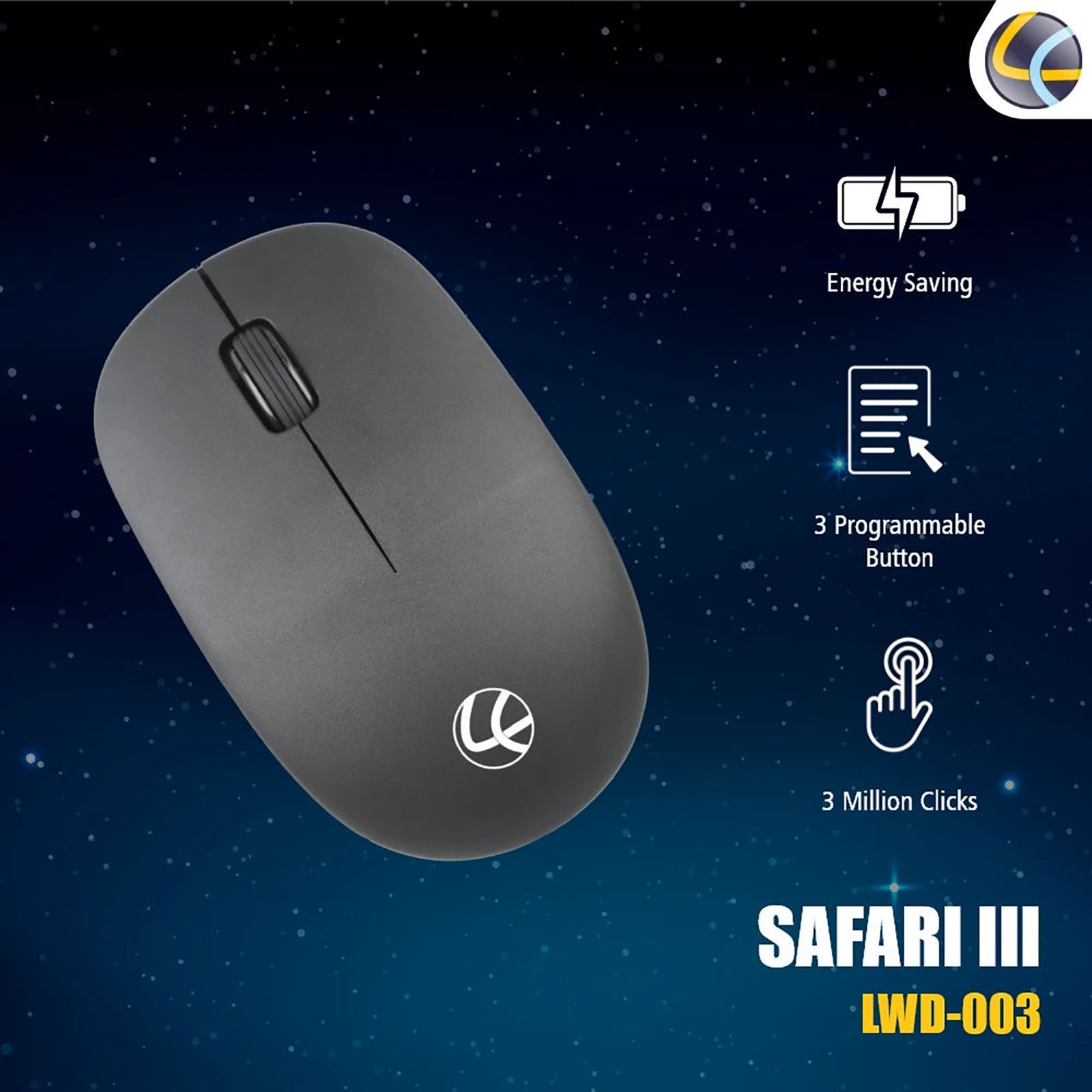 LAPCARE Safari III Wireless Optical Mouse (1600 DPI, Tested for 3 Million Clicks, Black) LAPCARE Safari III Wireless Optical Mouse (1600 DPI, Tested for 3 Million Clicks, Black)_8
