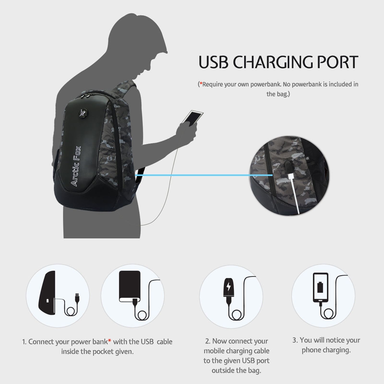 Arctic Fox New Anti-Theft Alarm Polyester Laptop Backpack for 15.5 Inch Laptop (36 L, Water Repellent Fabric, Black)_8