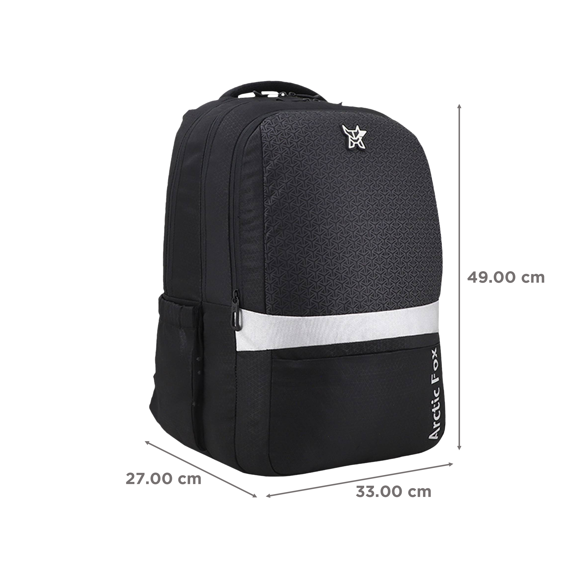 Arctic Fox Merit Polyester, Fabric Laptop Backpack for 15 Inch Laptop (44 L, Water Repellent, Black)_3