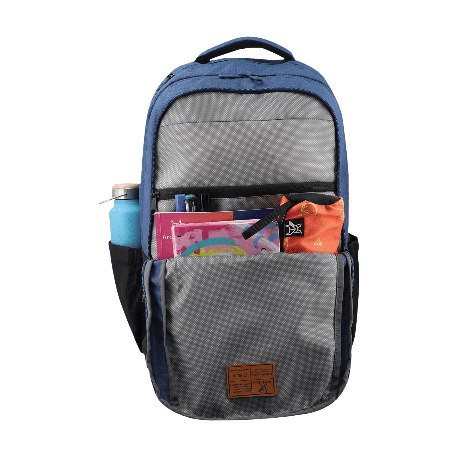 Arctic Fox Merit Polyester, Fabric Laptop Backpack for 15 Inch Laptop (44 L, Water Repellent, Dark Denim)_5