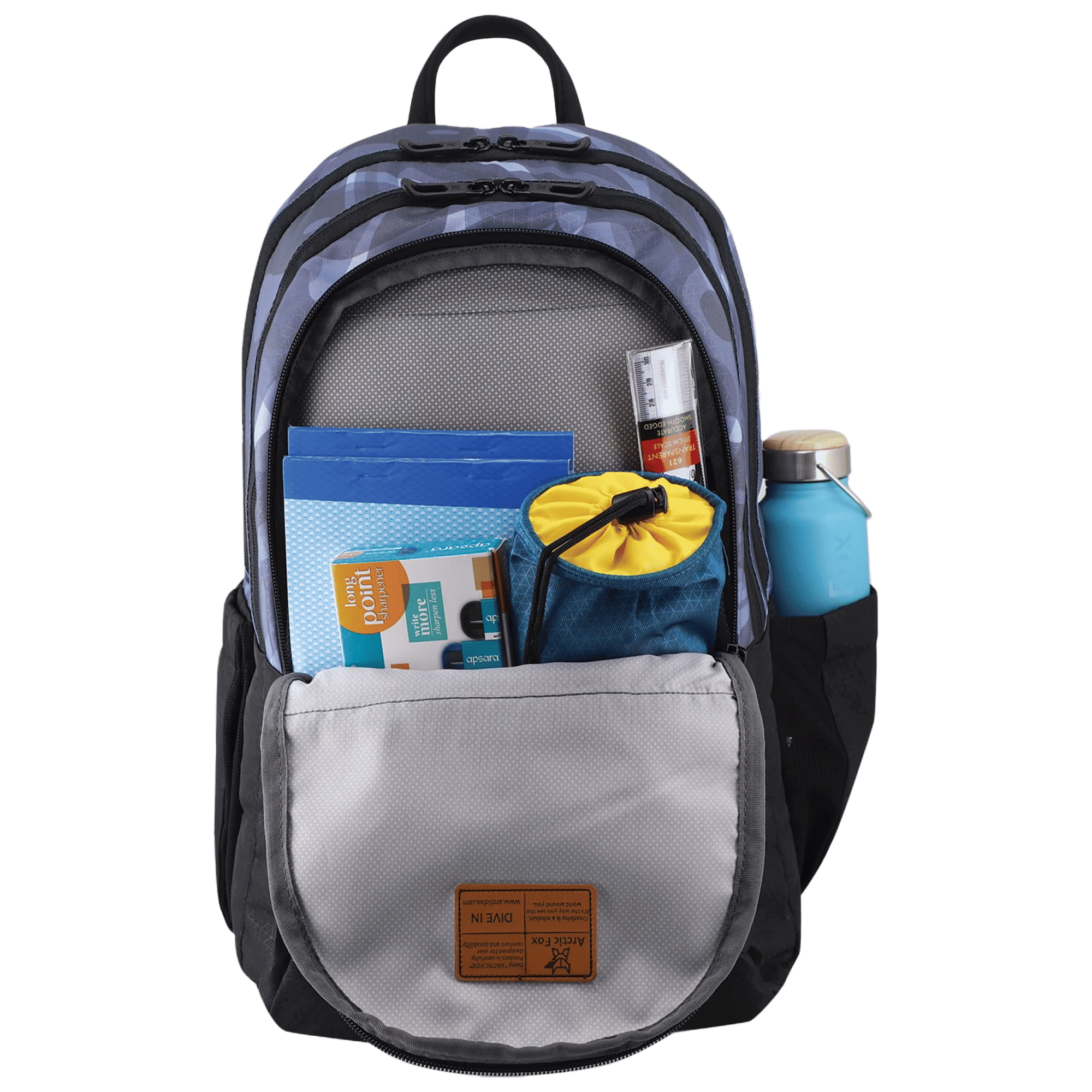 Arctic Fox Dope 34 Litres 500D Plain Polyester and 600D Fabric Backpack (Water Bottle Pouch, FJUBPKGRYWW100034, Grey)_5