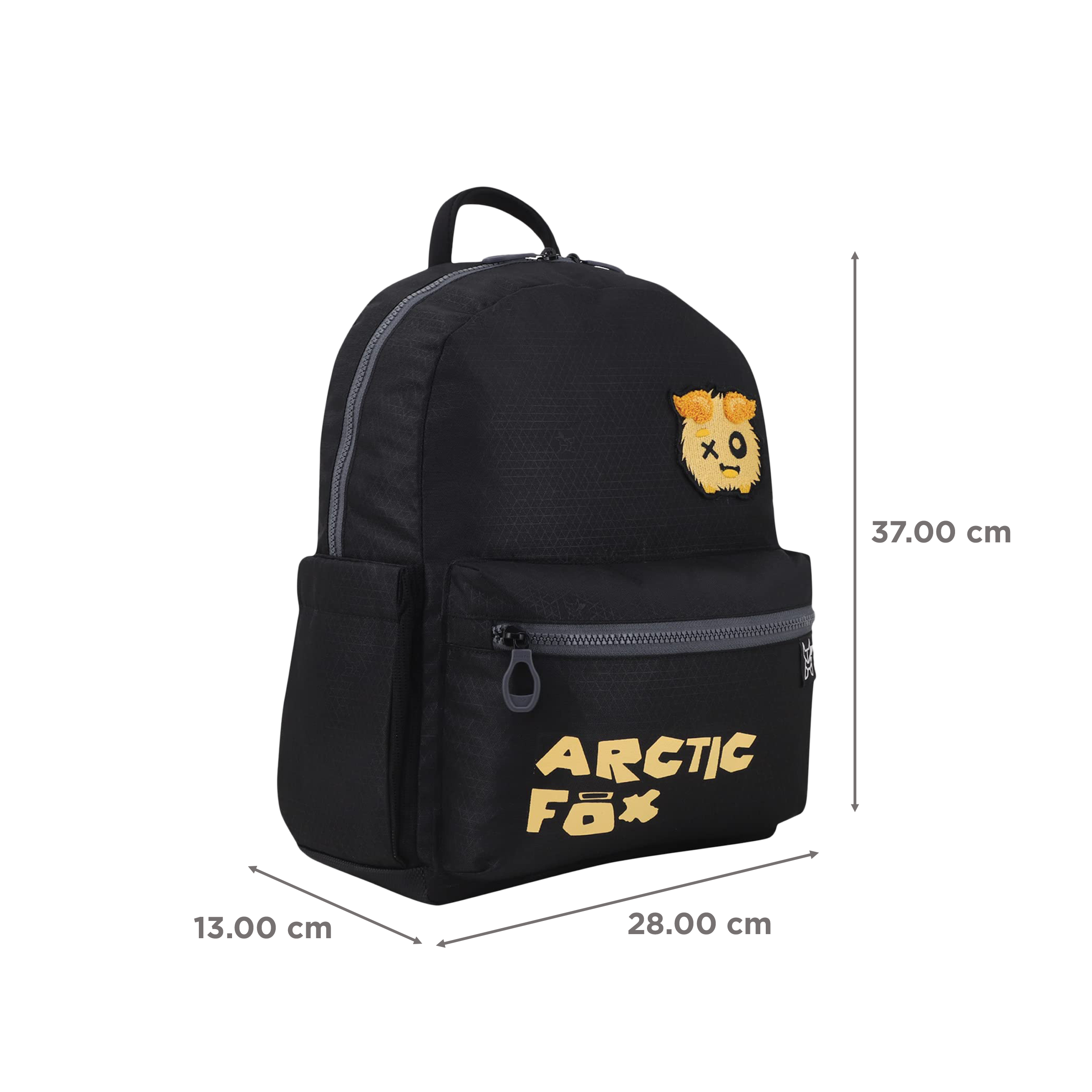 Arctic Fox Puff 14 Litres Polyester and Fabric Backpack (Webbing Handle, FMIBPKBLKWW107014, Black)_3