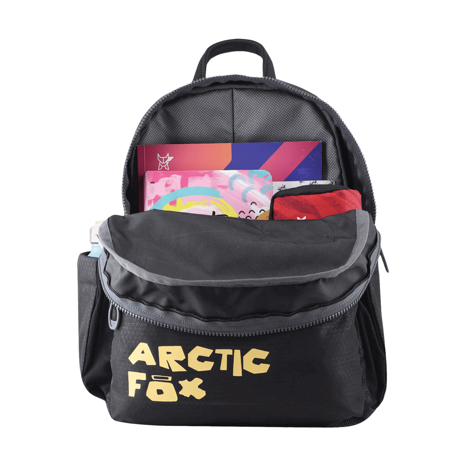 Arctic Fox Puff 14 Litres Polyester and Fabric Backpack (Webbing Handle, FMIBPKBLKWW107014, Black)_5