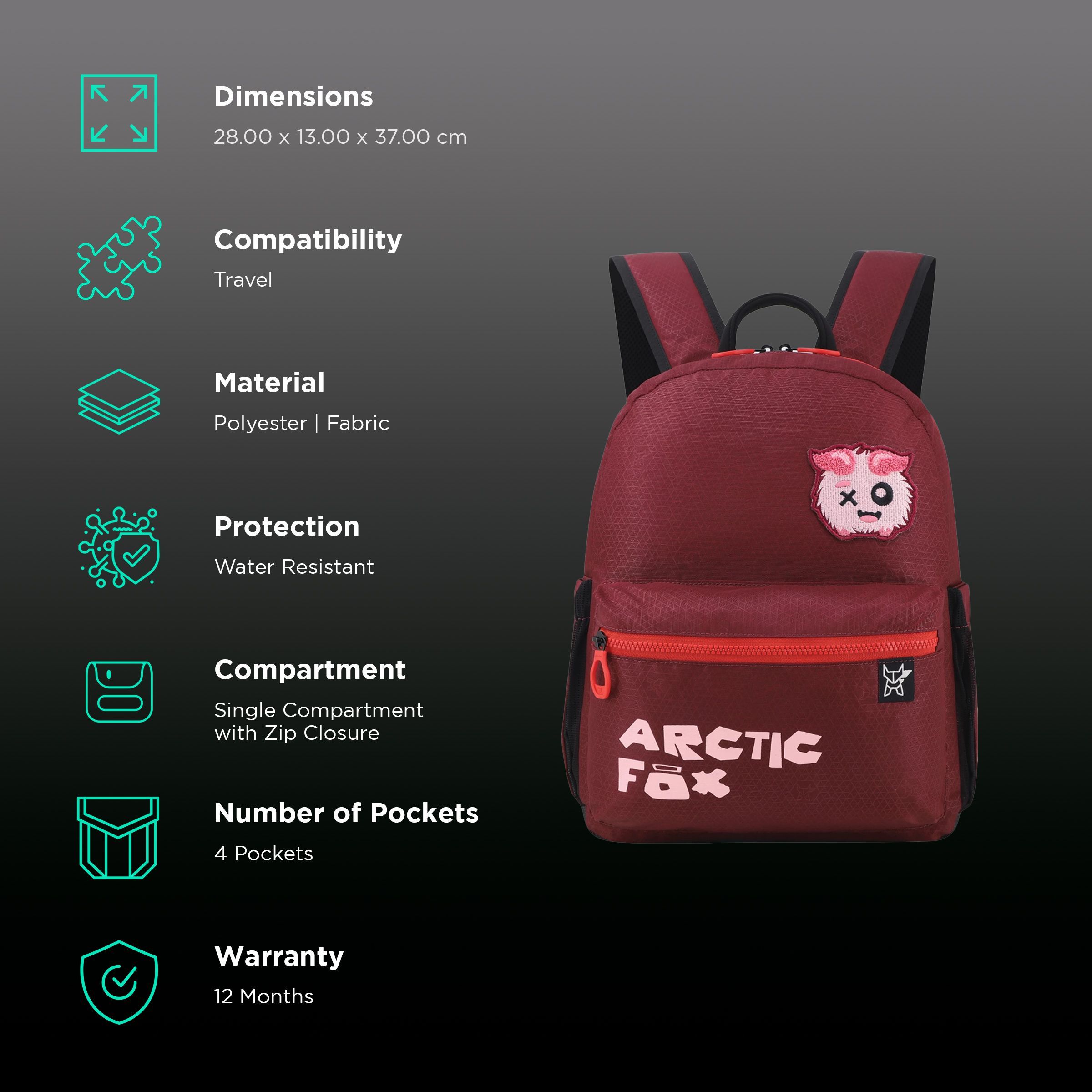 Arctic Fox Puff 14 Litres Polyester and Fabric Backpack (Webbing Handle, FMIBPKTPOWW109014, Tawny Port) Arctic Fox Puff 14 Litres Polyester and Fabric Backpack (Webbing Handle, FMIBPKTPOWW109014, Tawny Port)_2