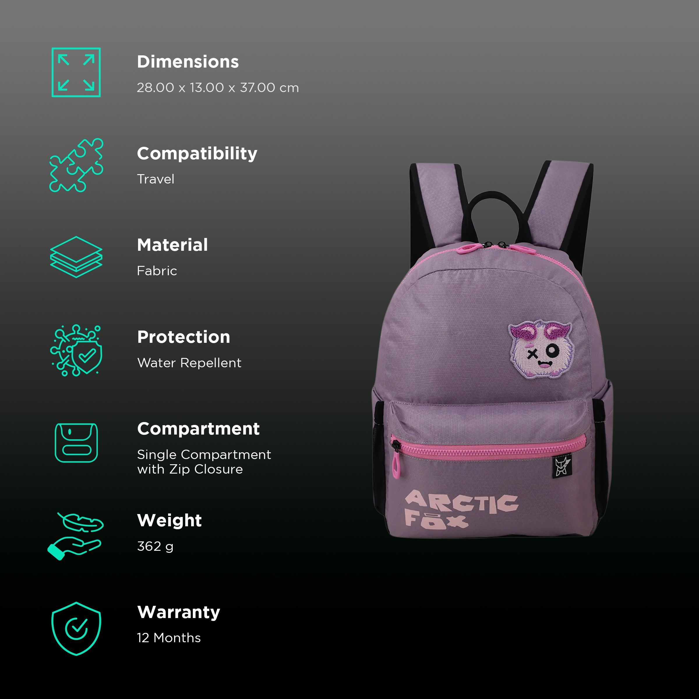 Arctic Fox Puff Sea Fog 14 Litres Backpack for Boys and Girls (Water Repellent Fabric, FMIBPKPINWW111014, Blue)_2