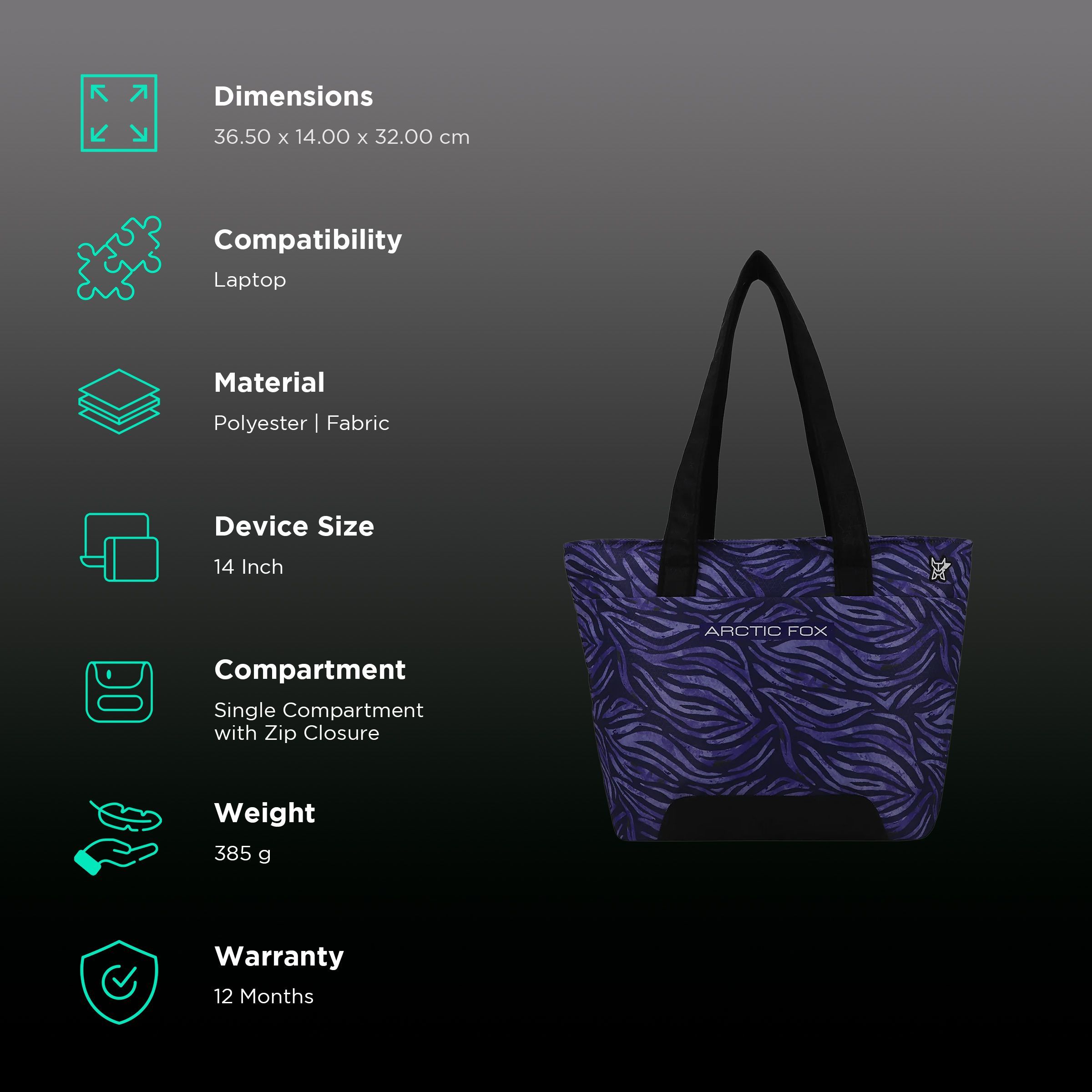 Arctic Fox Feral 500D Polyester Laptop Tote Bag for 14 Inch Laptop (16 L, Anti Slip Handle, Navy) Arctic Fox Feral 500D Polyester Laptop Tote Bag for 14 Inch Laptop (16 L, Anti Slip Handle, Navy)_2