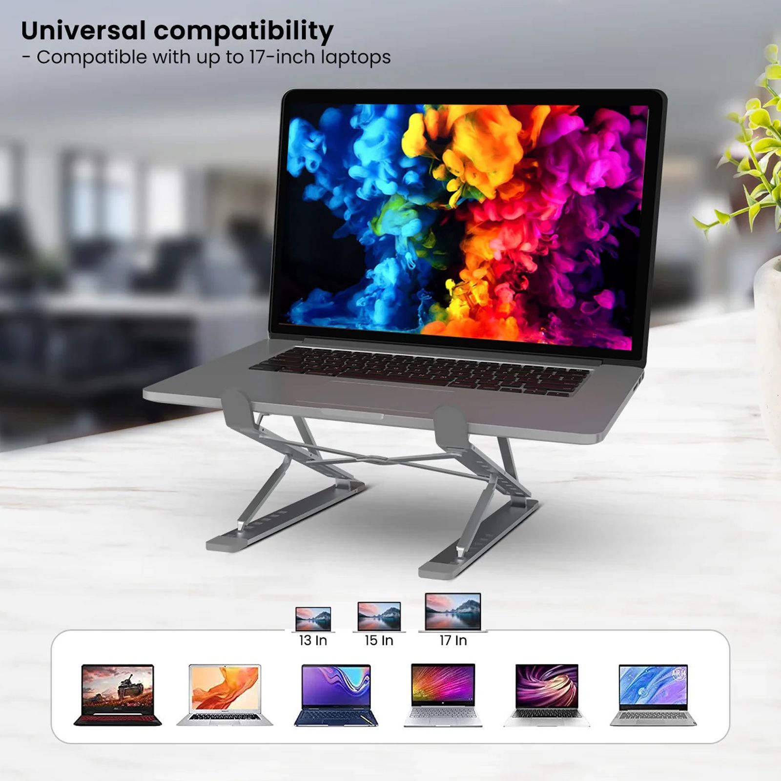 PORTRONICS My Buddy K Pro Laptop Stand (Anti-slip Silicone Pads, POR 1789, Silver) PORTRONICS My Buddy K Pro Laptop Stand (Anti-slip Silicone Pads, POR 1789, Silver)_5