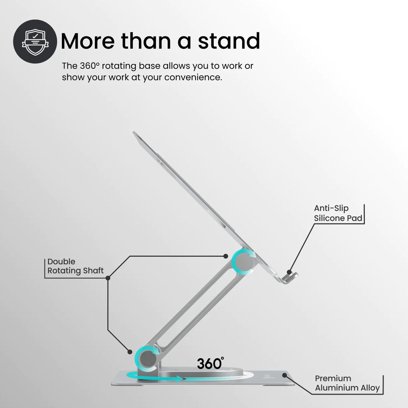 PORTRONICS My Buddy K6 Laptop Stand (Posture Support, POR 1802, Silver)_2