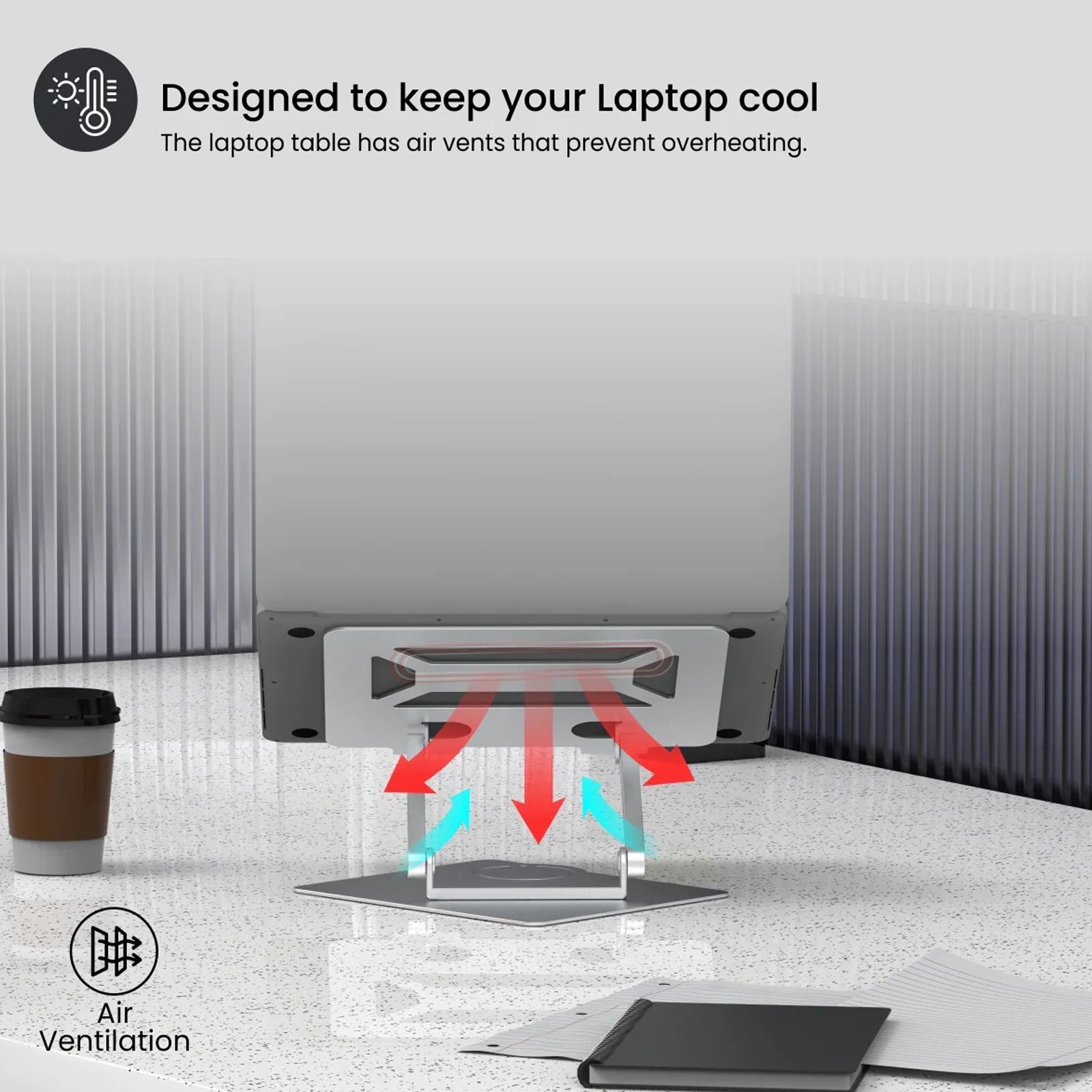 PORTRONICS My Buddy K6 Laptop Stand (Posture Support, POR 1802, Silver)_4