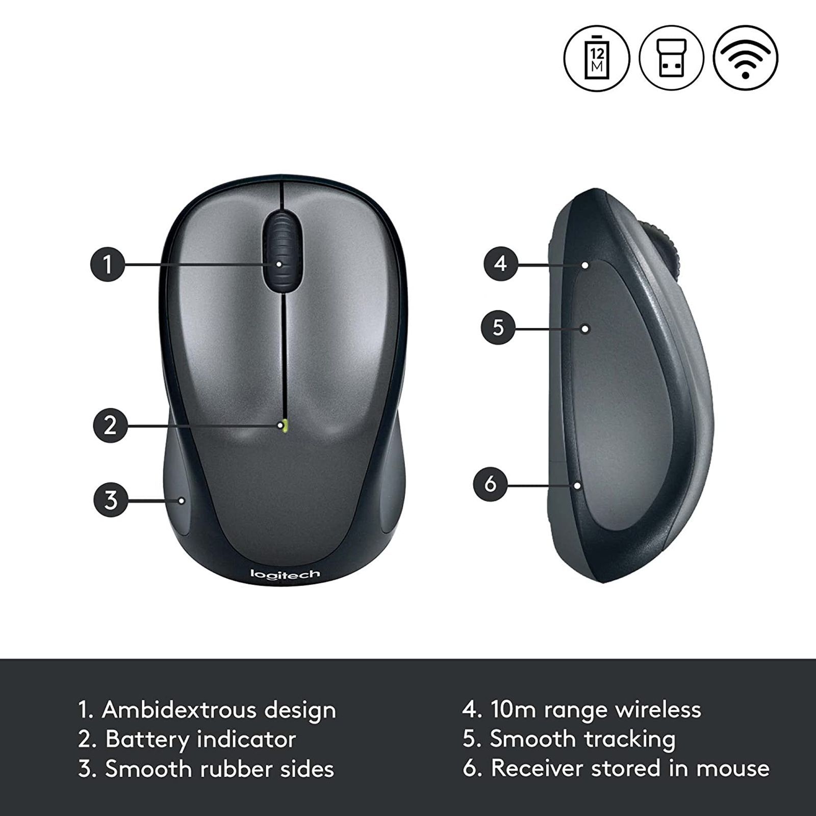 logitech M235 Wireless Optical Mouse (1000 DPI, 910-003384, Grey) logitech M235 Wireless Optical Mouse (1000 DPI, 910-003384, Grey)_7
