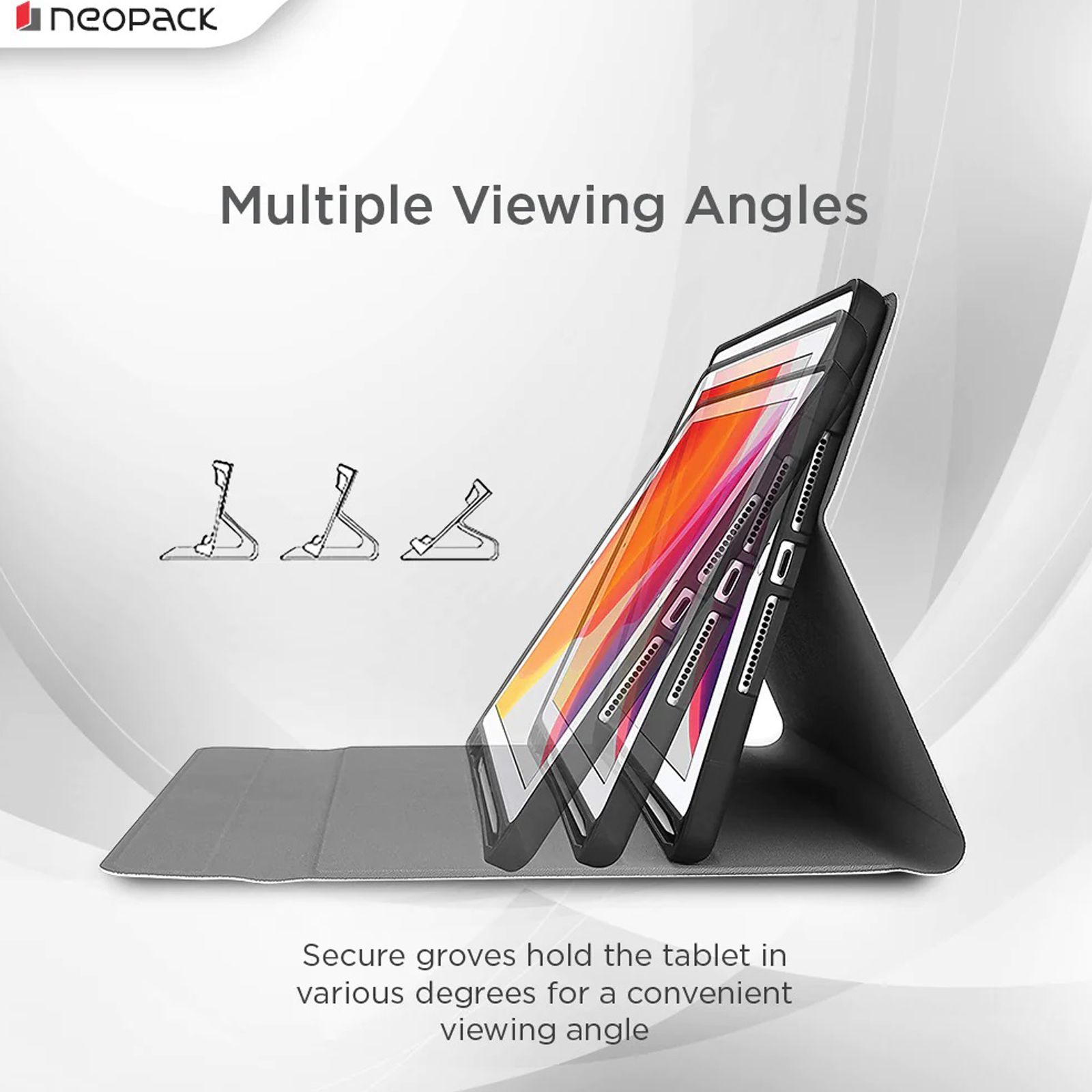 neopack Folio Case For Apple iPad 10.2 Inch(7th, 8th & 9th Gen) (Multi Vewing, Black)_5