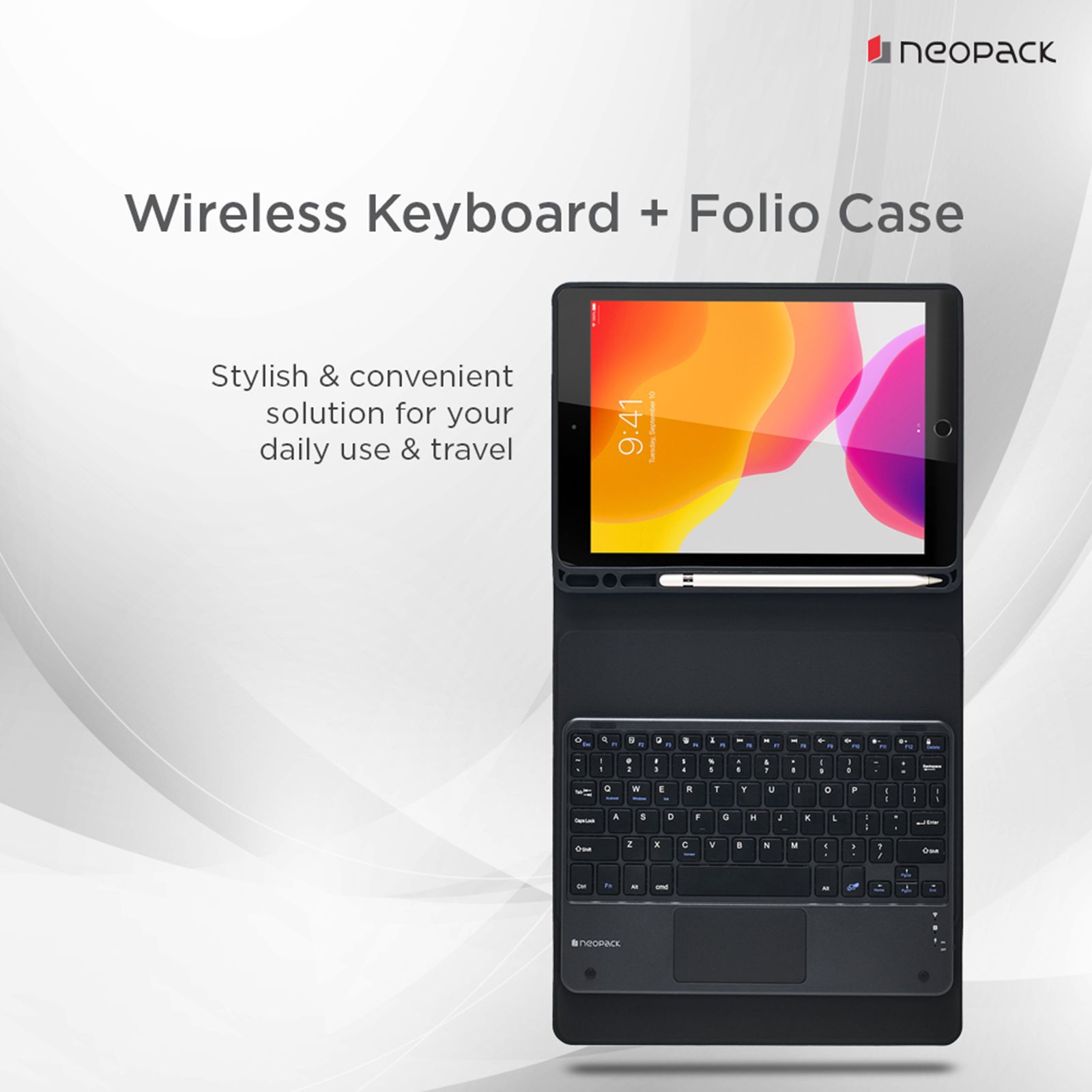 neopack Folio Case For Apple iPad Air 10.9 Inch & Pro 11(2nd, 3rd & 4th Gen) (Multi Vewing, Black)_6