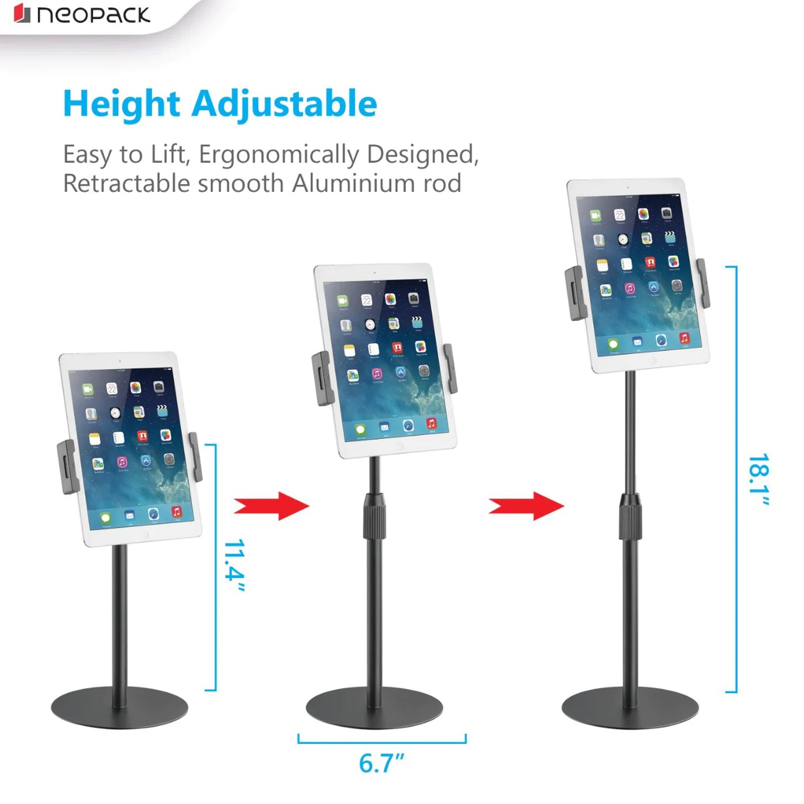 neopack Unimount Stand for Mobiles and Tablets (USTBK, Black)_4