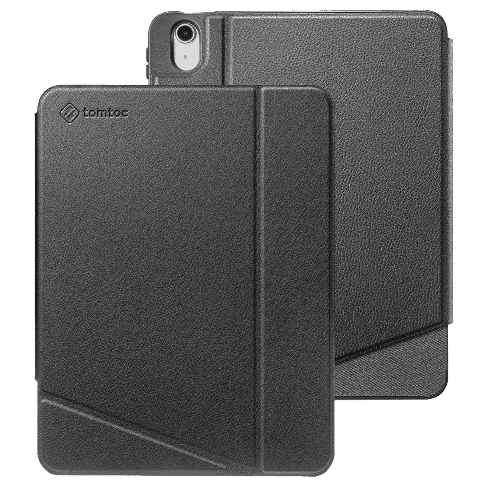 tomtoc Inspire B02 Hard Polyurethane Leather Flip Case for Apple iPad Air 10.9 Inch (Military Grade Protection, Black)_4
