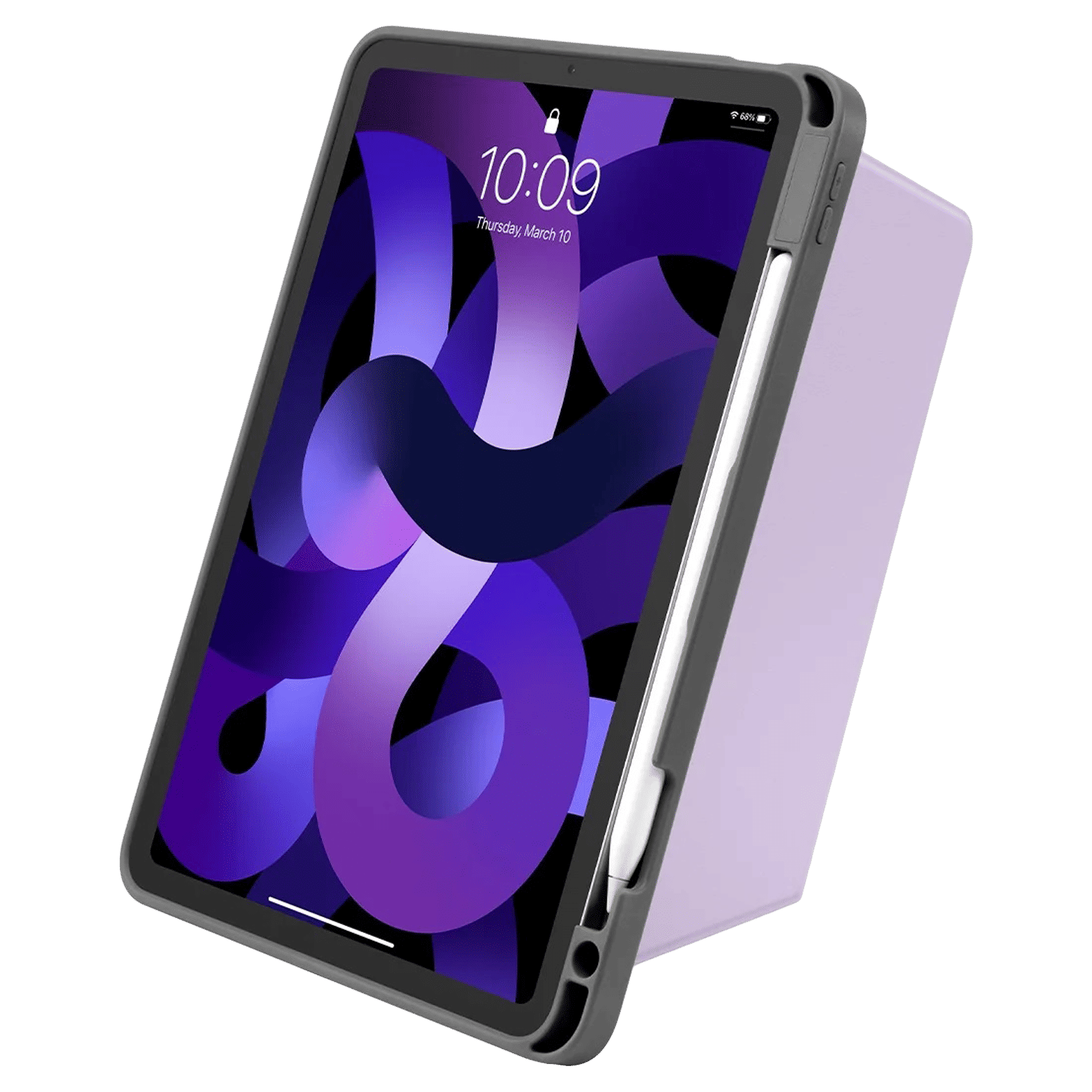 tomtoc Inspire B02 Hard Polyurethane Leather Flip Case for Apple iPad Air 10.9 Inch (Military Grade Protection, Lavender)_4