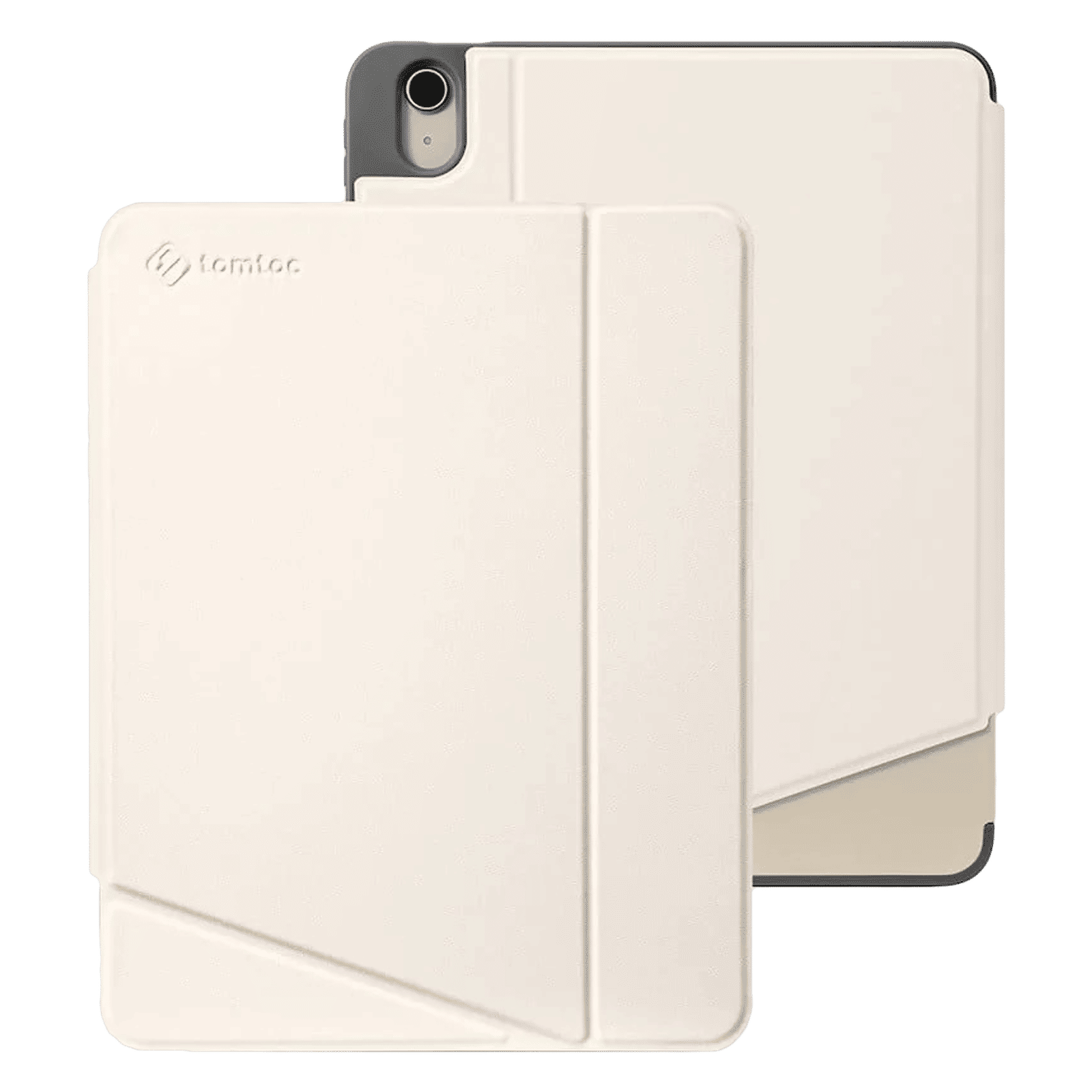 tomtoc Inspire B02 PU Leather Flip Case for Apple iPad Air 10.9 Inch (Military Grade Protection, Ivory White)_1