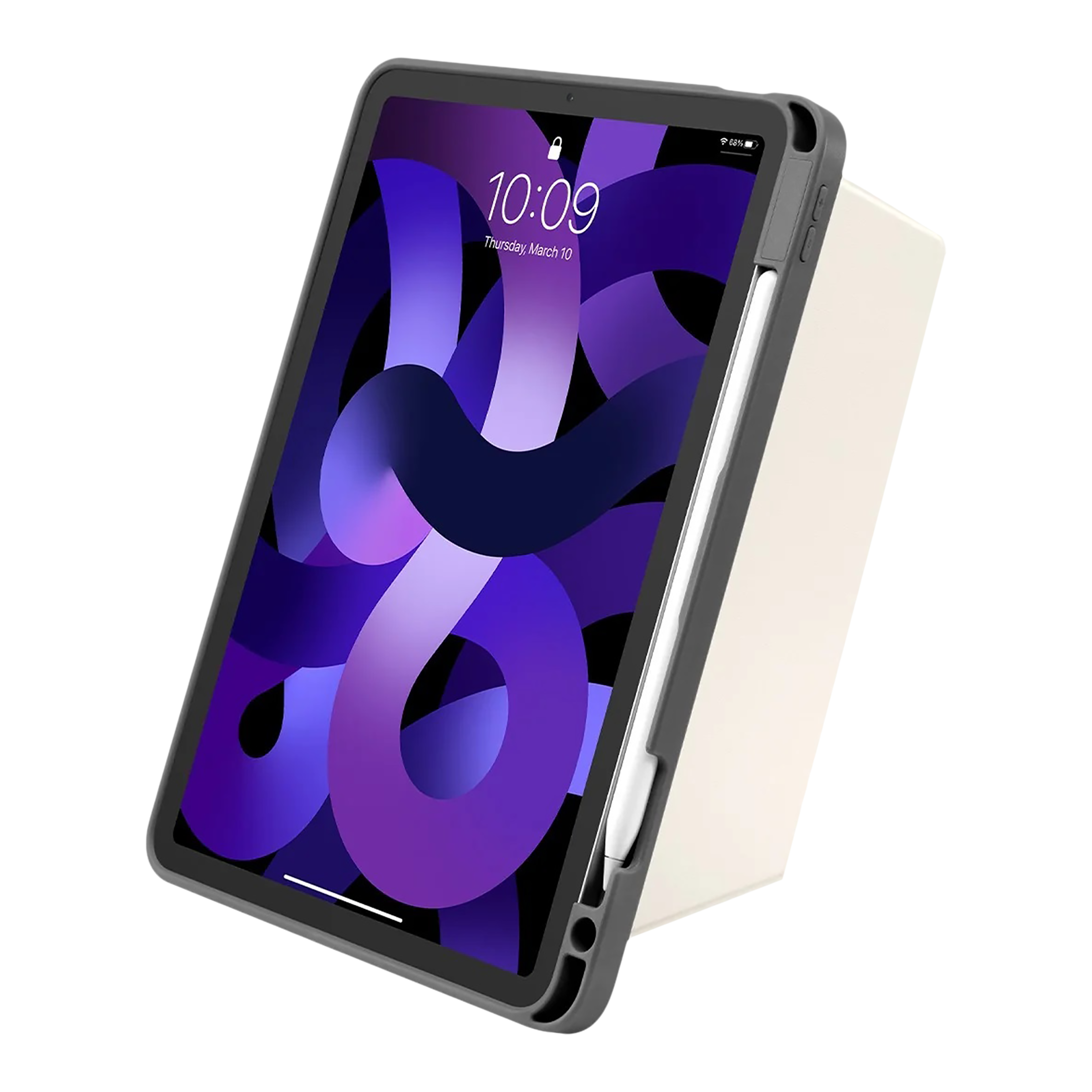 tomtoc Inspire B02 PU Leather Flip Case for Apple iPad Air 10.9 Inch (Military Grade Protection, Ivory White)_4