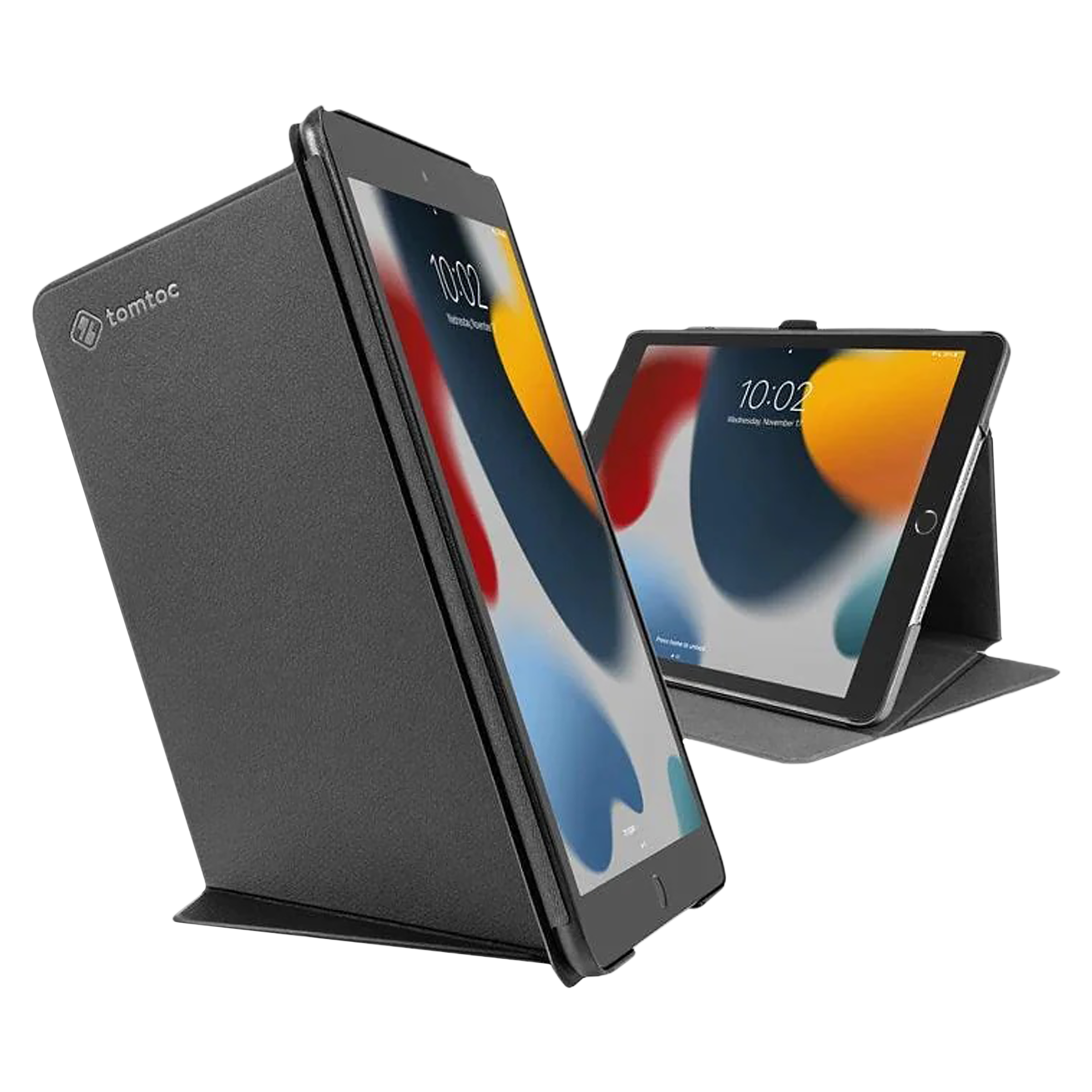 tomtoc Polyurethane & TPU Flip Case for Apple iPad 10.2 Inch (Scratch Resistant, Black)_1