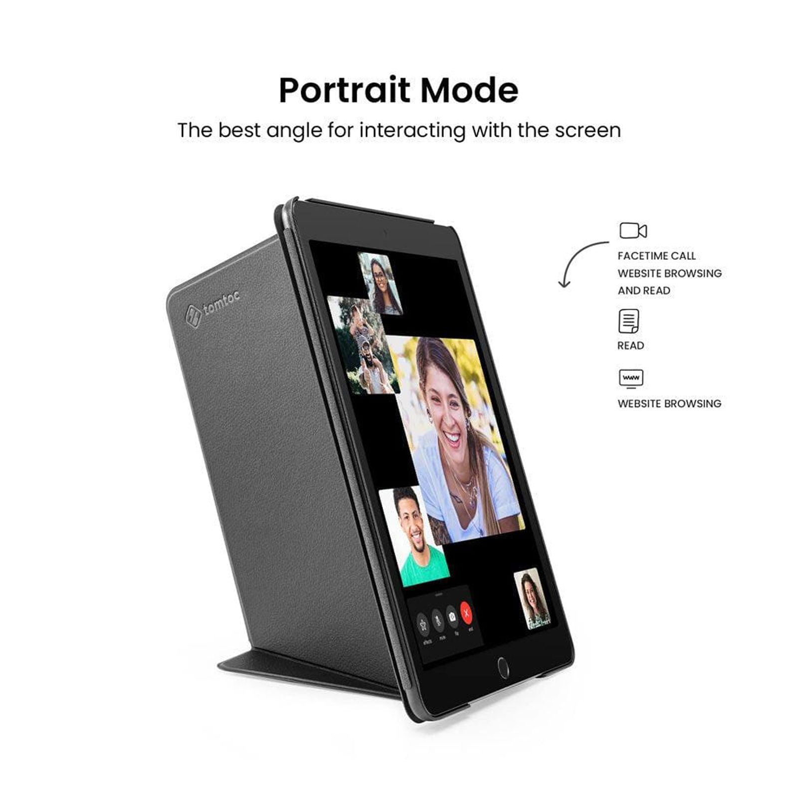tomtoc Polyurethane & TPU Flip Case for Apple iPad 10.2 Inch (Scratch Resistant, Black)_5