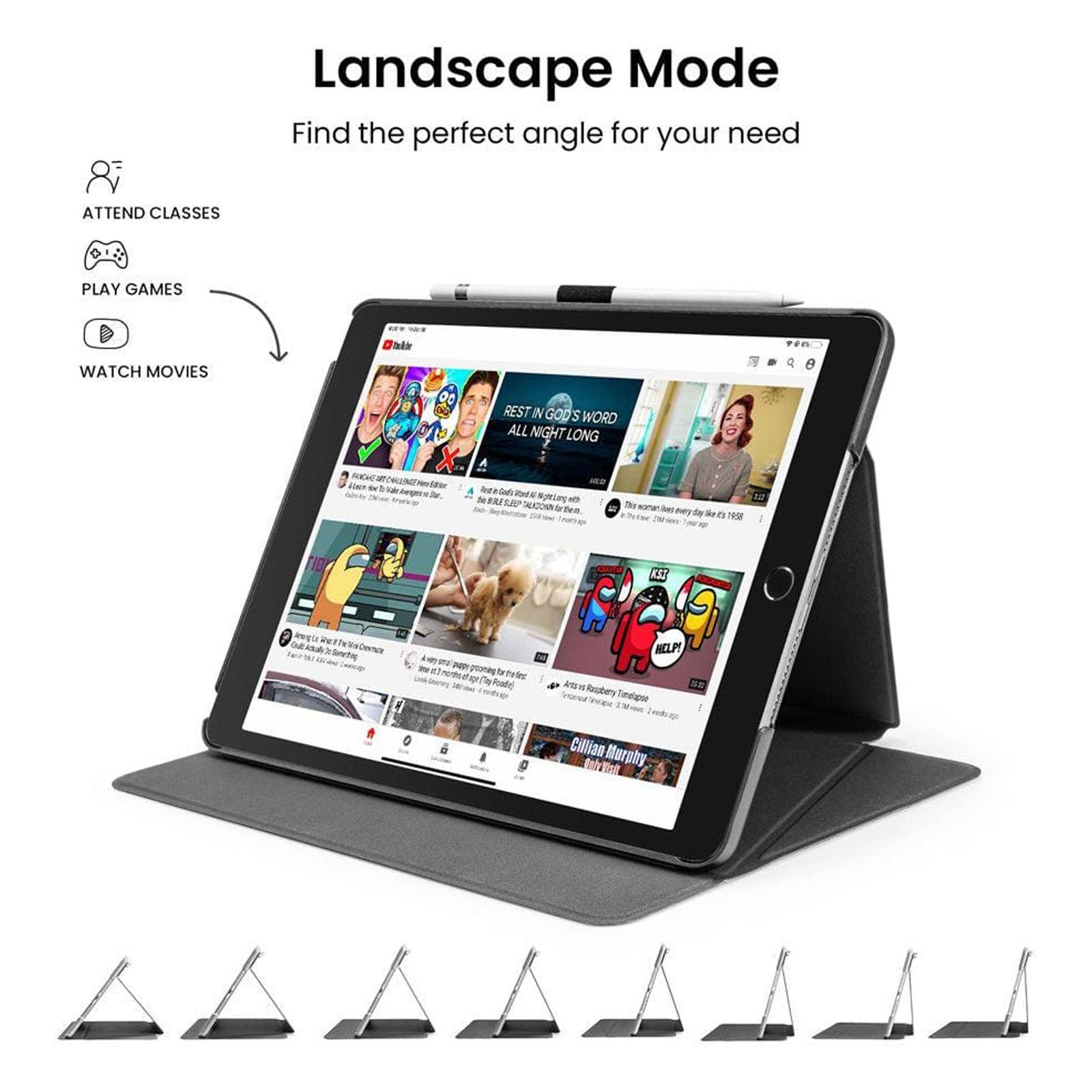 tomtoc Polyurethane & TPU Flip Case for Apple iPad 10.2 Inch (Scratch Resistant, Black)_7