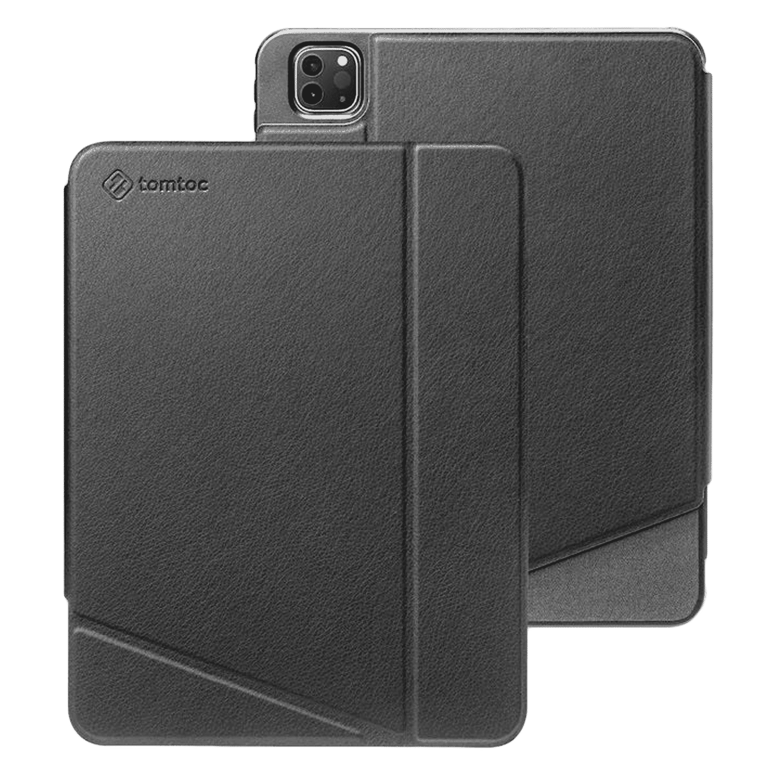 tomtoc Polyurethane Leather Flip Case for Apple iPad 11 Inch (Scratch Resistant, Black)_1