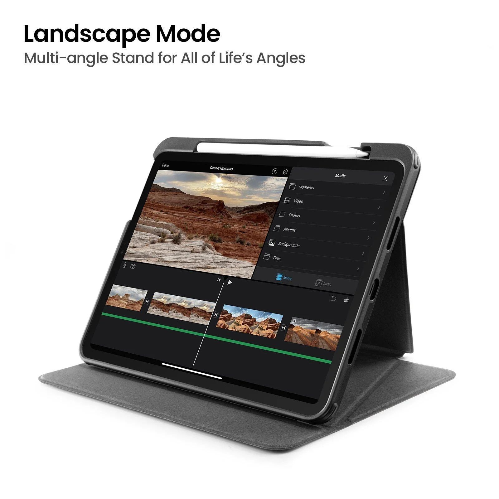 tomtoc Polyurethane Leather Flip Case for Apple iPad 11 Inch (Scratch Resistant, Black)_8
