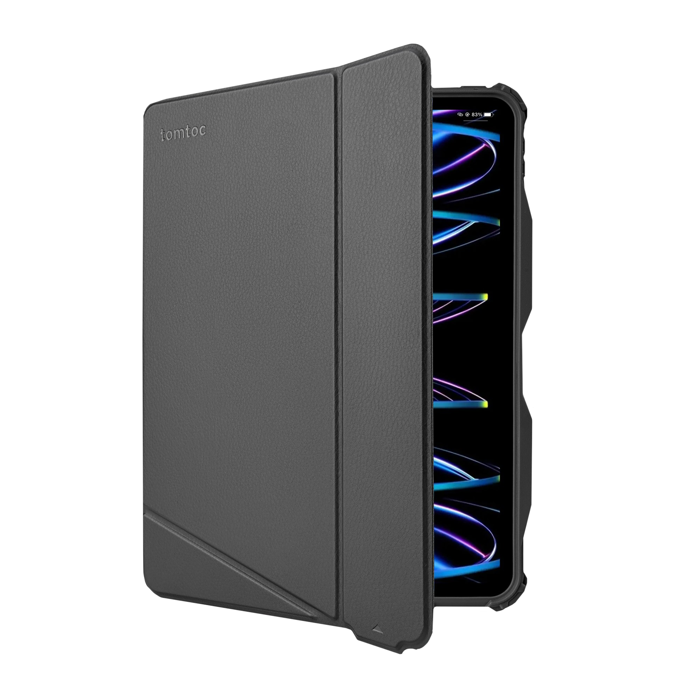 tomtoc Polyurethane Leather Flip Case for Apple iPad 11 Inch (Scratch Resistant, Black)_11