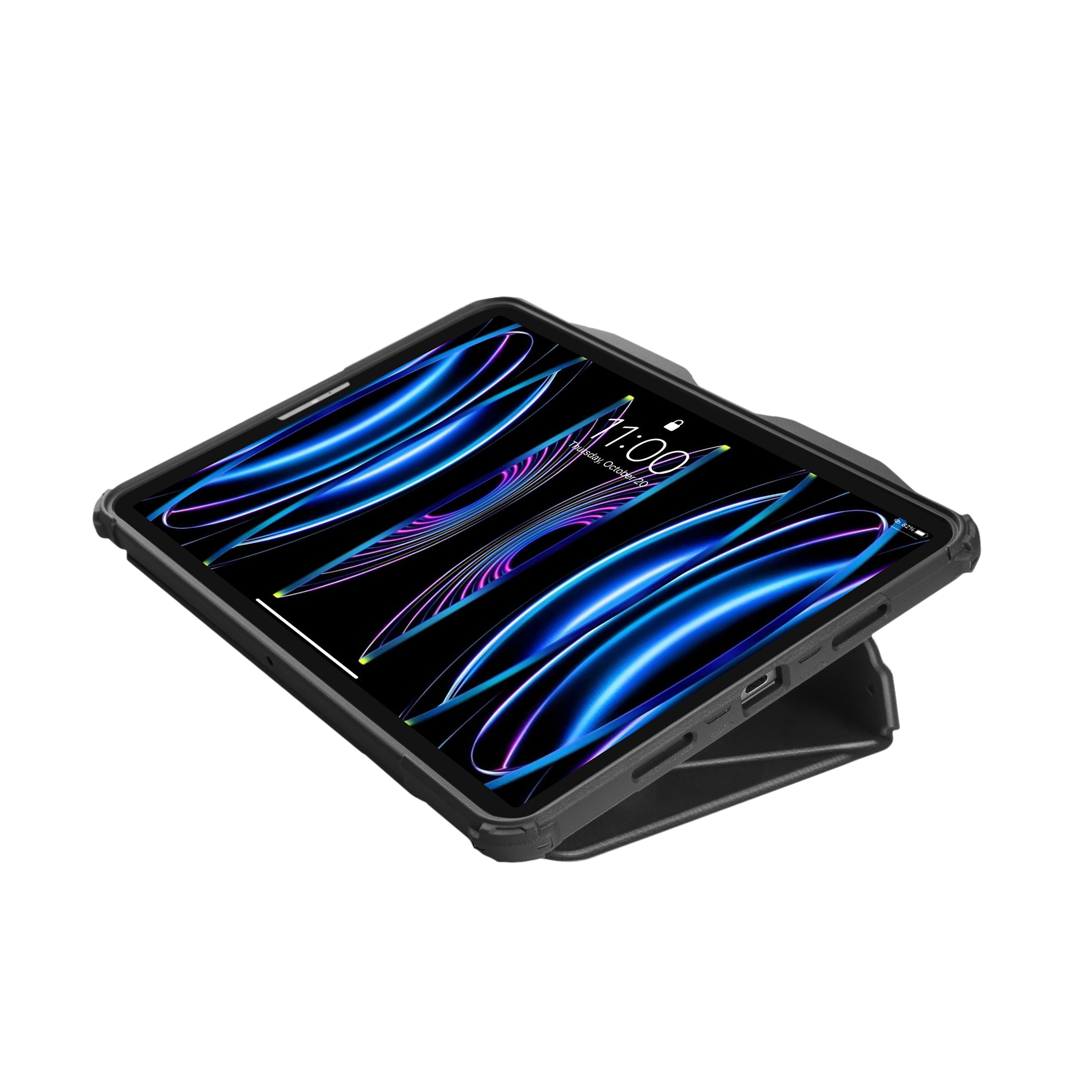 tomtoc Polyurethane Leather Flip Case for Apple iPad 11 Inch (Scratch Resistant, Black)_4