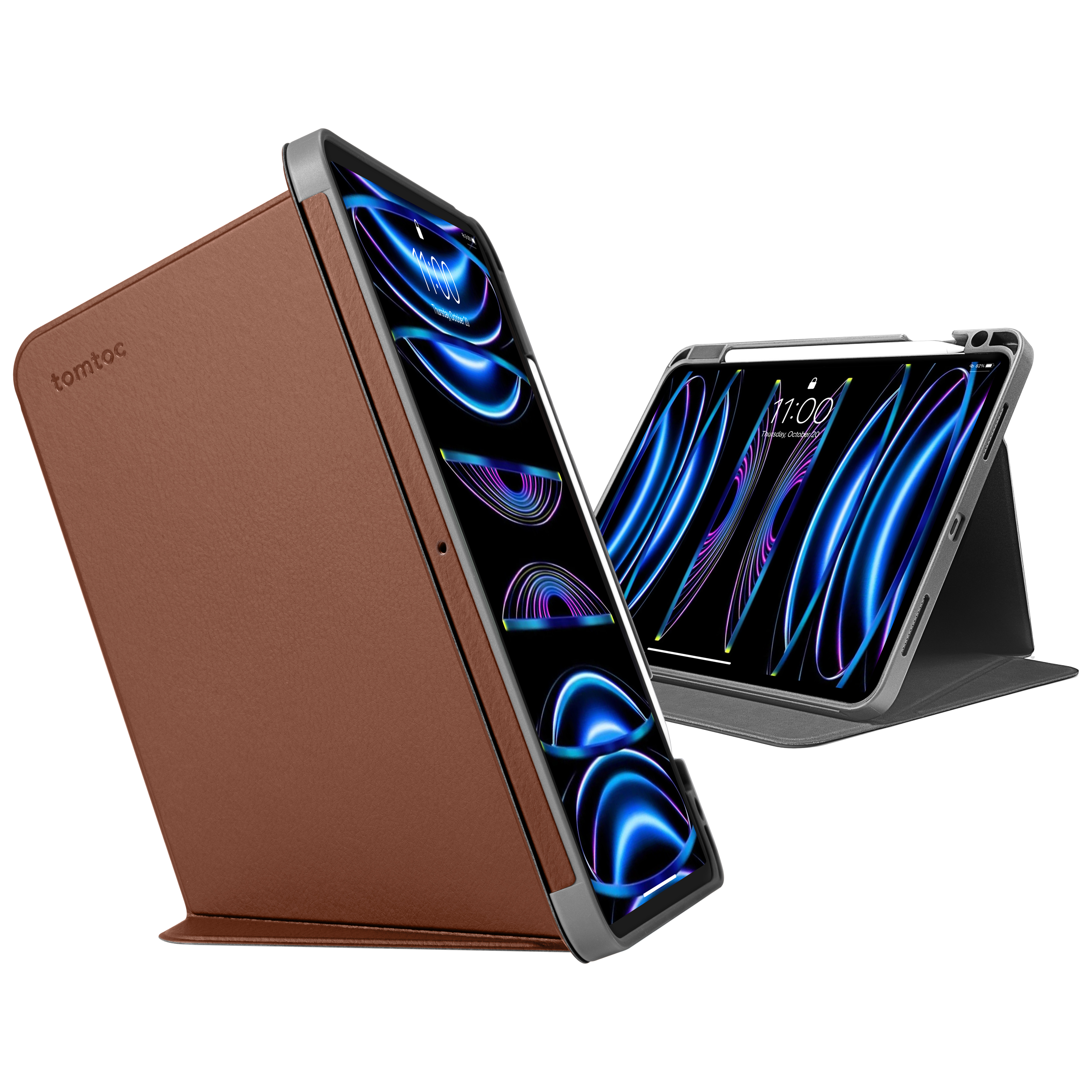 tomtoc Polyurethane Leather Flip Case for Apple iPad 11 Inch (Scratch Resistant, Caramel) tomtoc Polyurethane Leather Flip Case for Apple iPad 11 Inch (Scratch Resistant, Caramel)_1