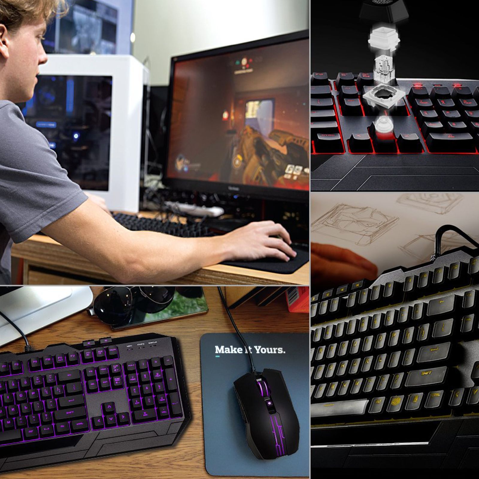 Cooler Master Devastator 3 Wired Gaming Keyboard & Mouse Combo (2400DPI Adjustable, Custom Membrane Design, Black)_5