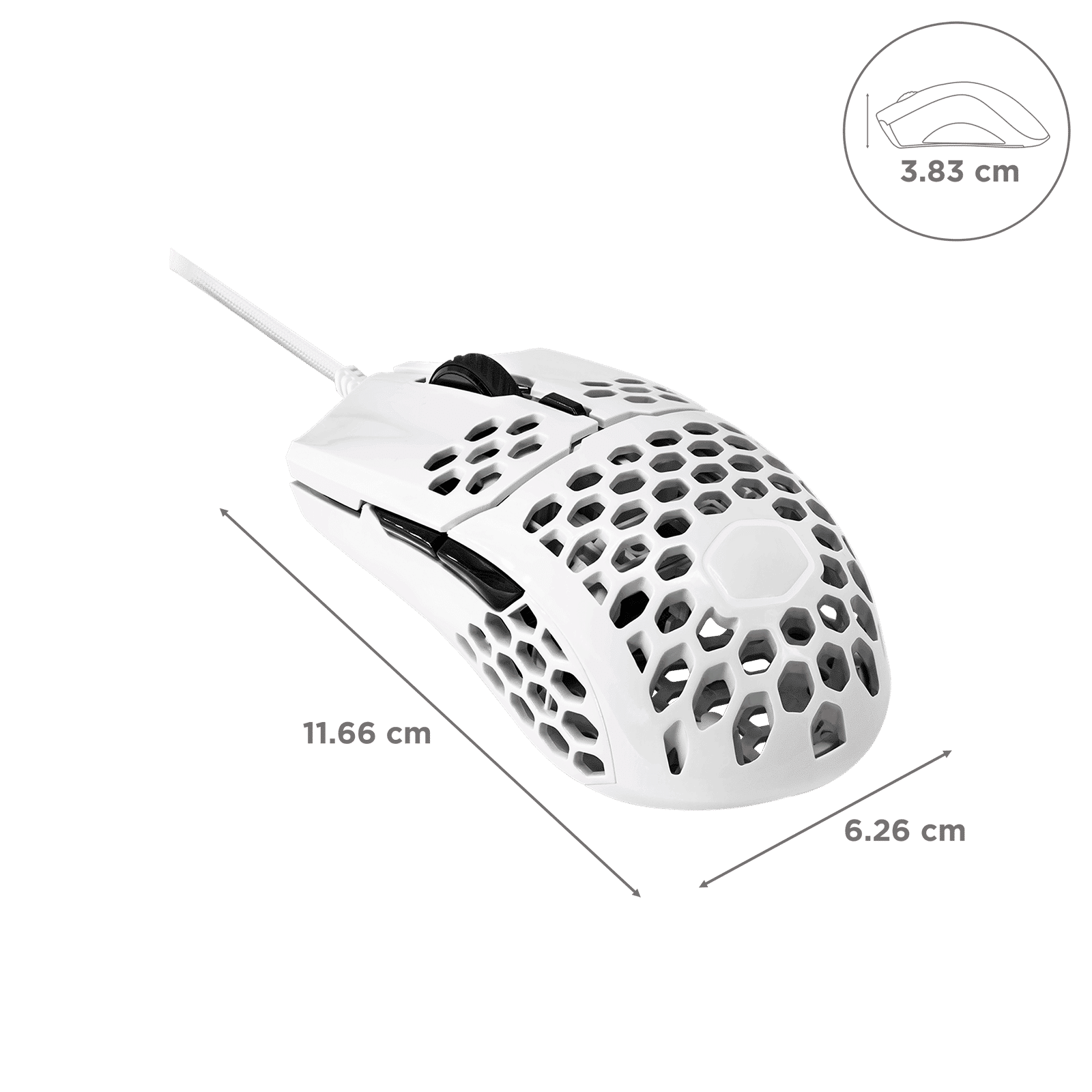 Cooler Master MM-710-WWOL1 Wired Gaming Mouse with Omron Switches (16000 DPI Adjustable, Ambidextrous Design, Black/White)_3