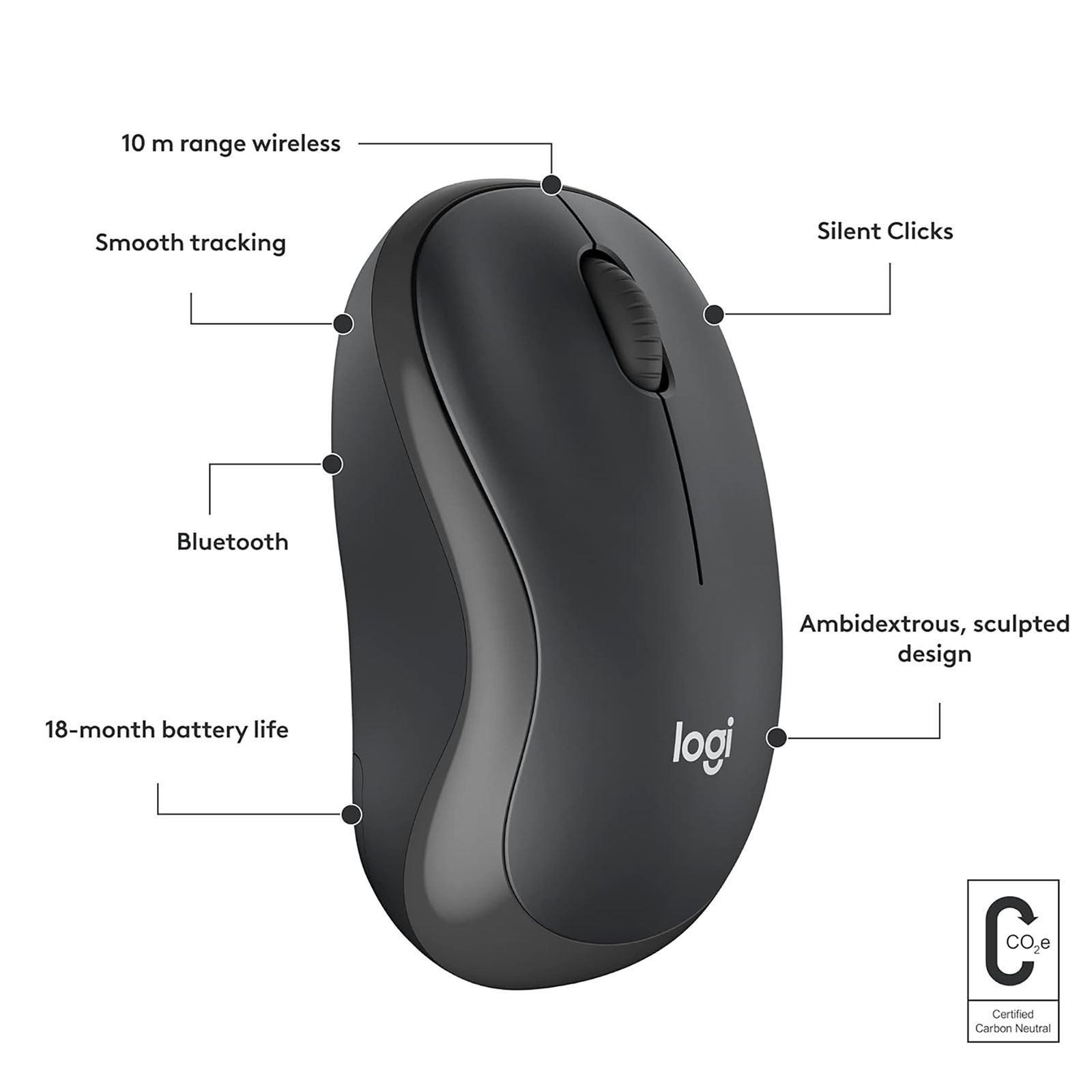 logitech M240 Bluetooth Wireless Optical Mouse (4000 DPI Adjustable, Sensor Technology, Graphite)_10