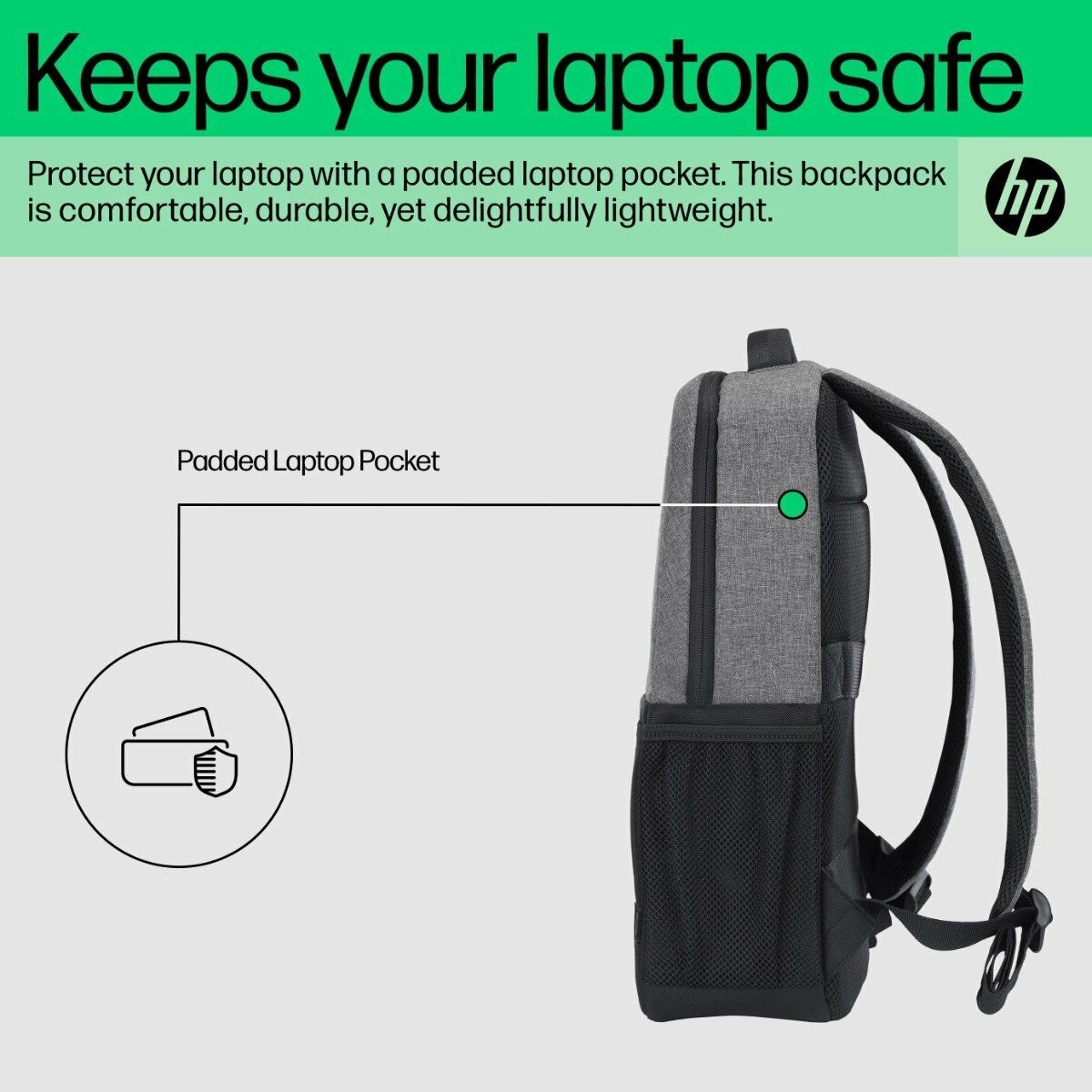 HP 320 Polyester Laptop Backpack for 15.6 Inch Laptop (21 L, Padded Back Panel, Black Grey)_7