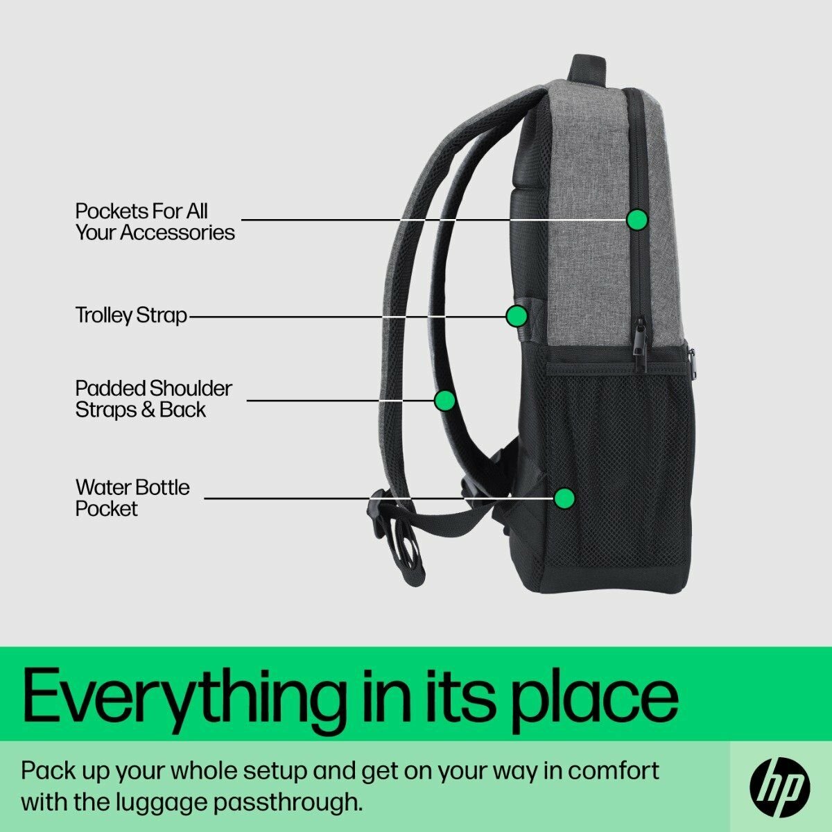 HP 320 Polyester Laptop Backpack for 15.6 Inch Laptop (21 L, Padded Back Panel, Black Grey)_8