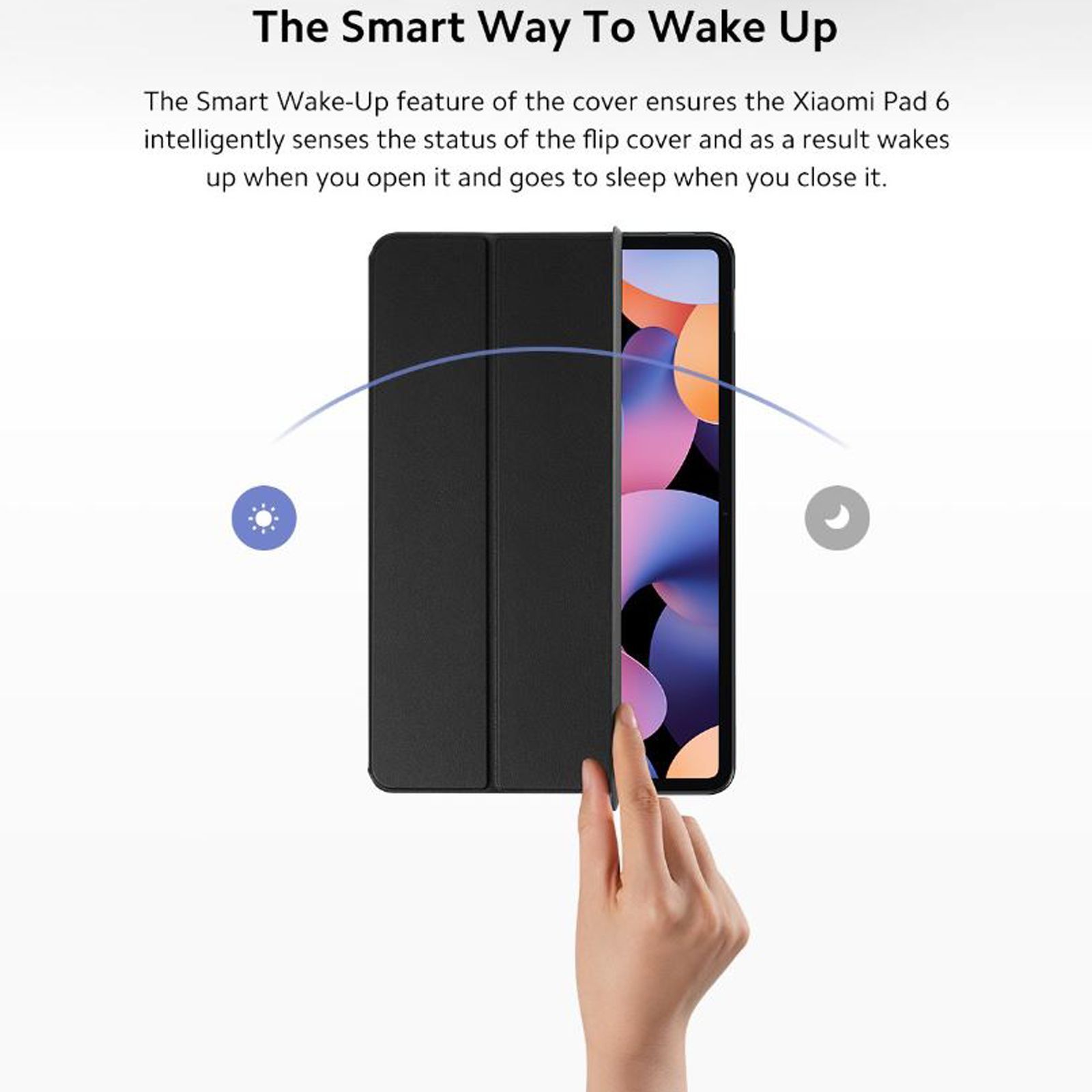 Xiaomi PU Flip Cover for Pad 6 (Smart Wake Up, Black)_2
