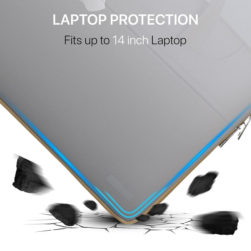 Dr. Vaku DA Italiano Polyurethane Leather, Polyester Sleeve for 14 Inch Laptop (Detachable Shoulder Strap, Tan Brown)_10