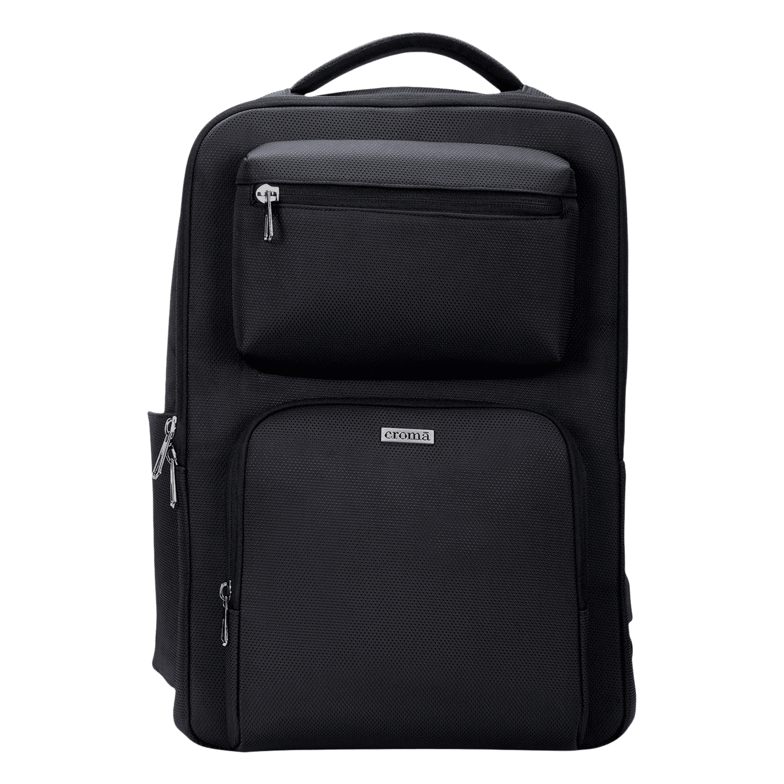 Croma 23 Litres Polyester Fabric Backpack(Anti Theft Compartment, Black)_1