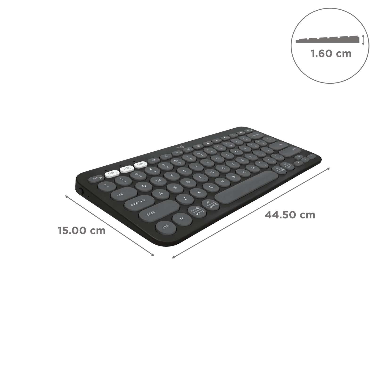 logitech Pebble Keys 2 Bluetooth Wireless Keyboard with Multi Device Pairing (10 Customizable Keys, Tonal Graphite) logitech Pebble Keys 2 Bluetooth Wireless Keyboard with Multi Device Pairing (10 Customizable Keys, Tonal Graphite)_3