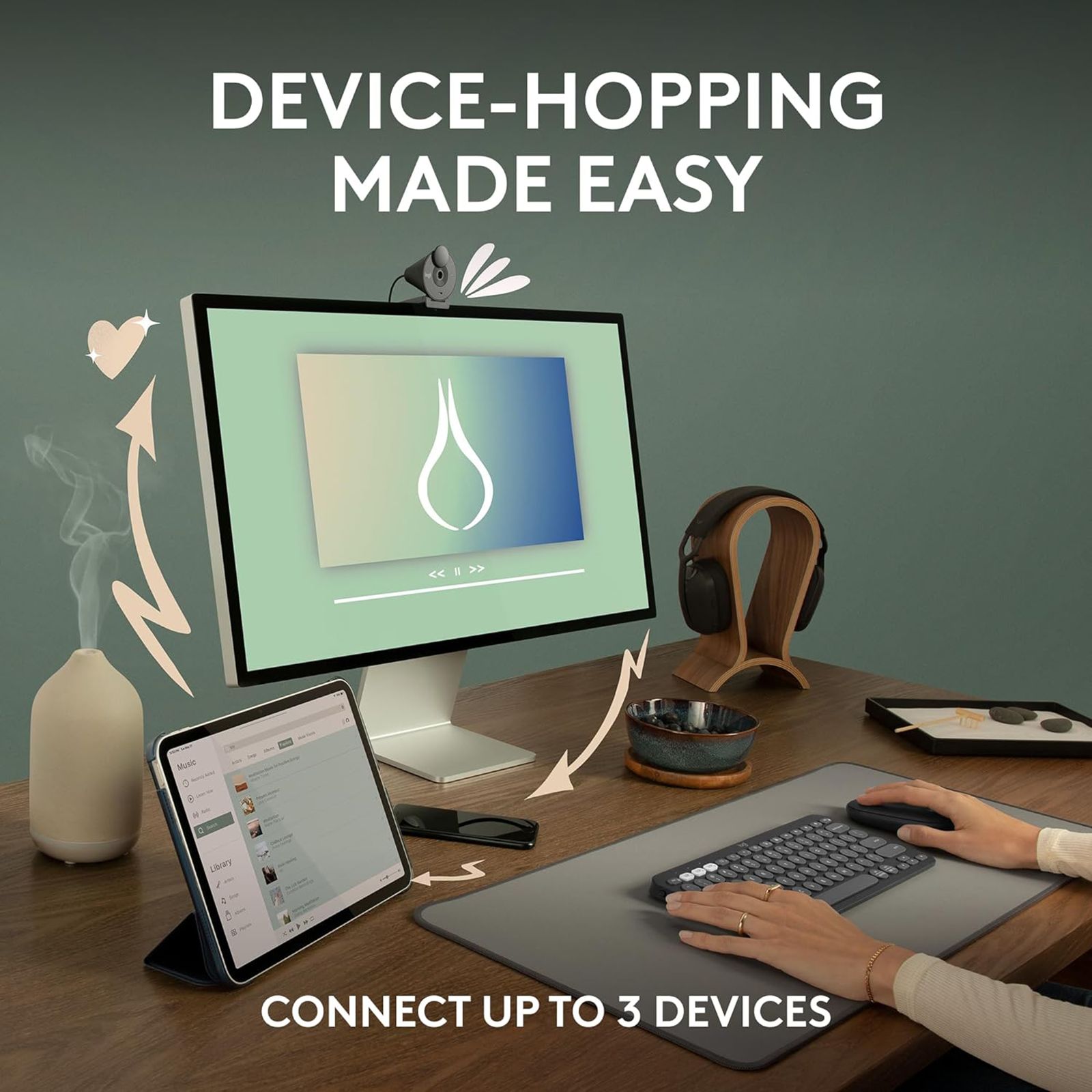 logitech Pebble Mouse 2 Wireless Optical Mouse with Silent Click Buttons (1000 DPI, Ultra Portable, Tonal Rose)_13