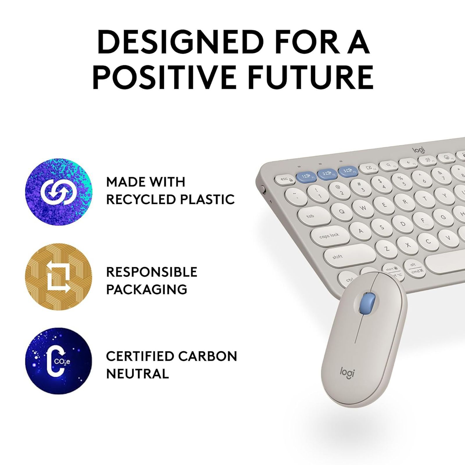 logitech Pebble 2 Wireless Keyboard and Mouse Combo (Quiet and Customizable, Tonal Sand) logitech Pebble 2 Wireless Keyboard and Mouse Combo (Quiet and Customizable, Tonal Sand)_5