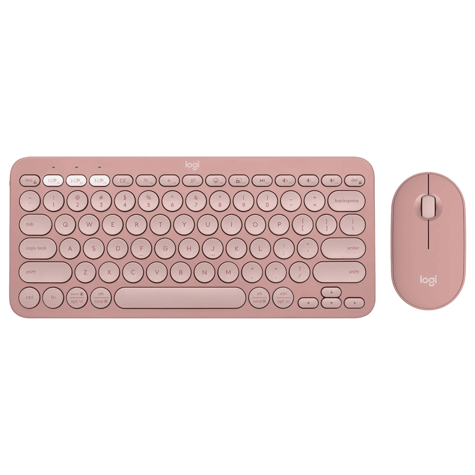 logitech Pebble 2 Wireless Keyboard and Mouse Combo (Silent Touch Technology, Tonal Rose) logitech Pebble 2 Wireless Keyboard and Mouse Combo (Silent Touch Technology, Tonal Rose)_1