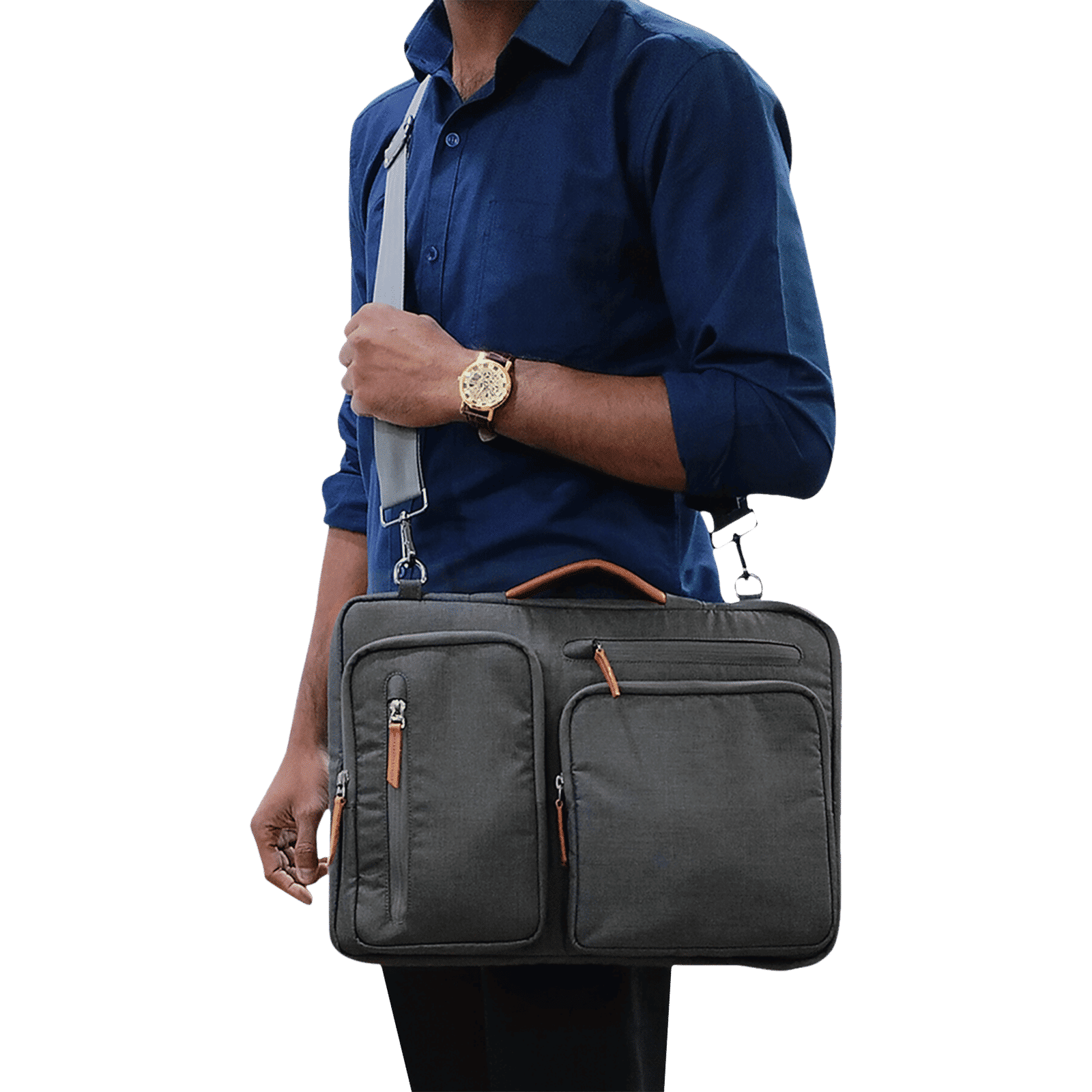 Croma Polyester Fabric Sling Bag for 15.6 Inch Laptop (5.7 L, Water Resistant, Grey)_9