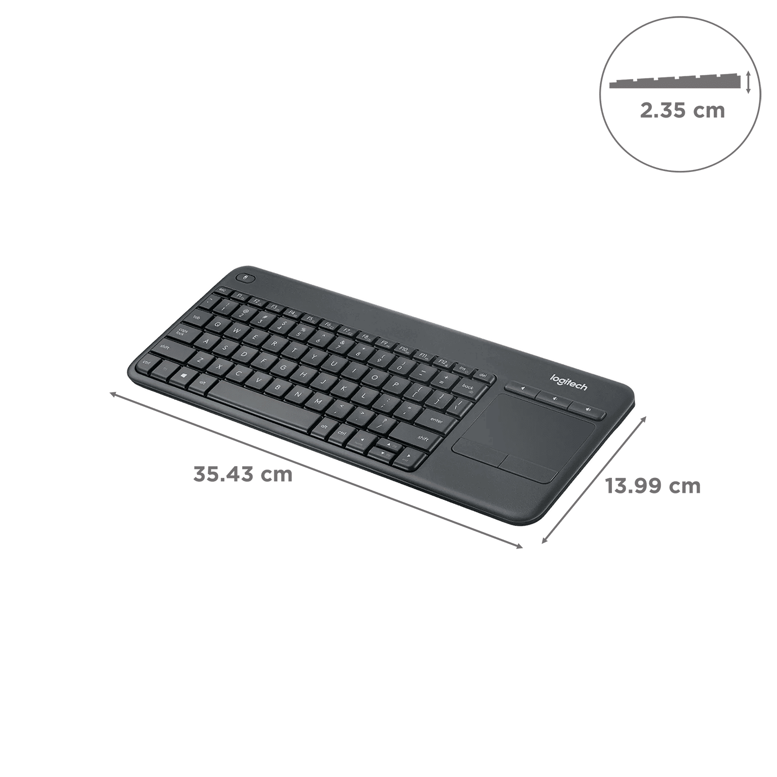 logitech K400 Plus 2.4GHz Wireless Keyboard with Built-in Touchpad (Upto 5 Million Keystrokes, Black)_3