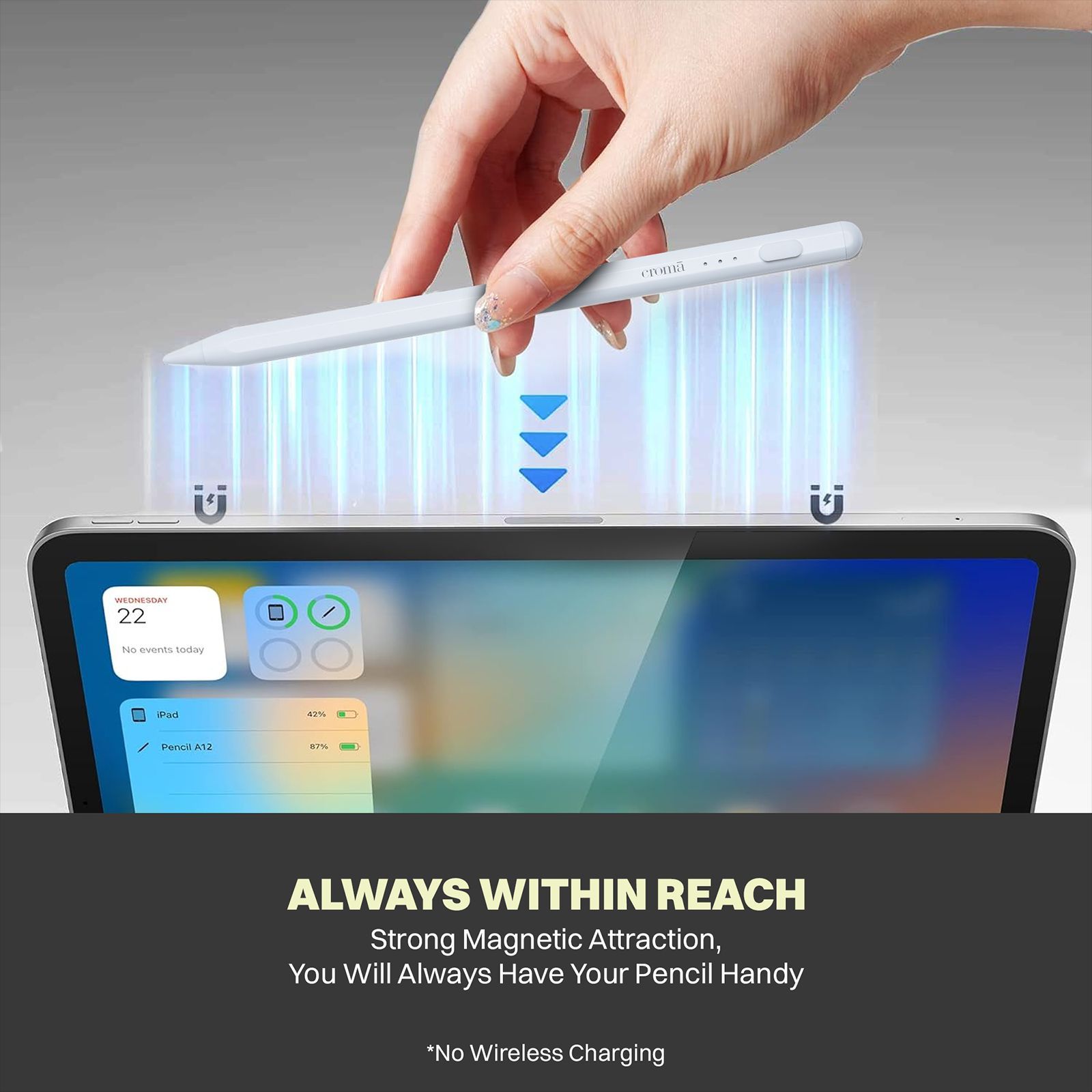 Croma Pencil For Apple iPad (Fast Charging, White) Croma Pencil For Apple iPad (Fast Charging, White)_9