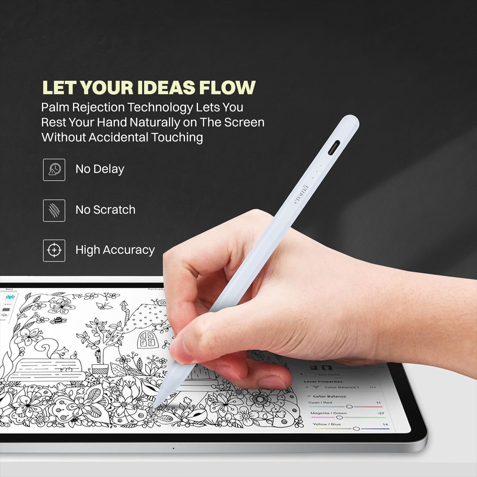 Croma Pencil For Apple iPad (Fast Charging, White) Croma Pencil For Apple iPad (Fast Charging, White)_7
